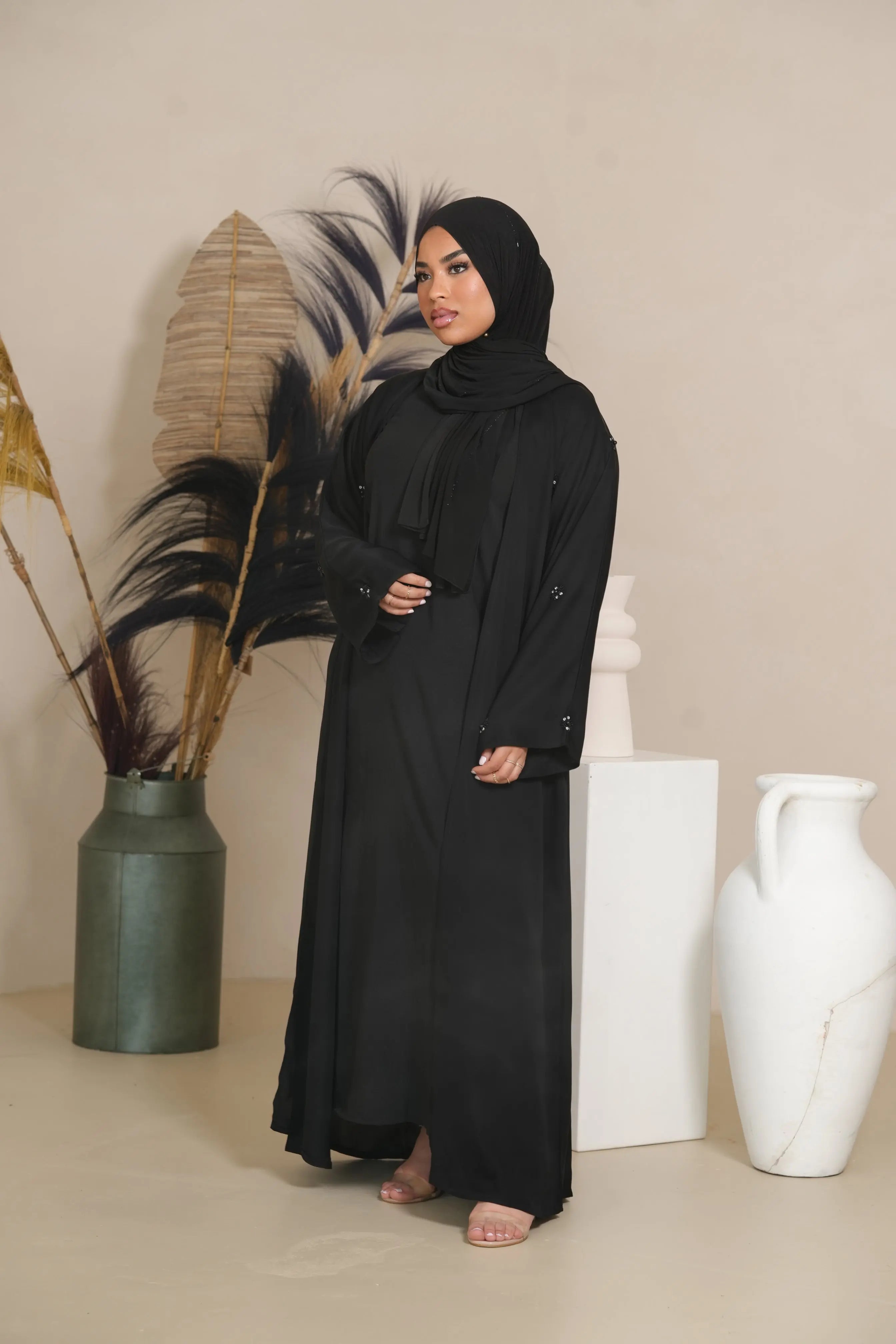 Star Daily Abaya - black Losyana.Shop