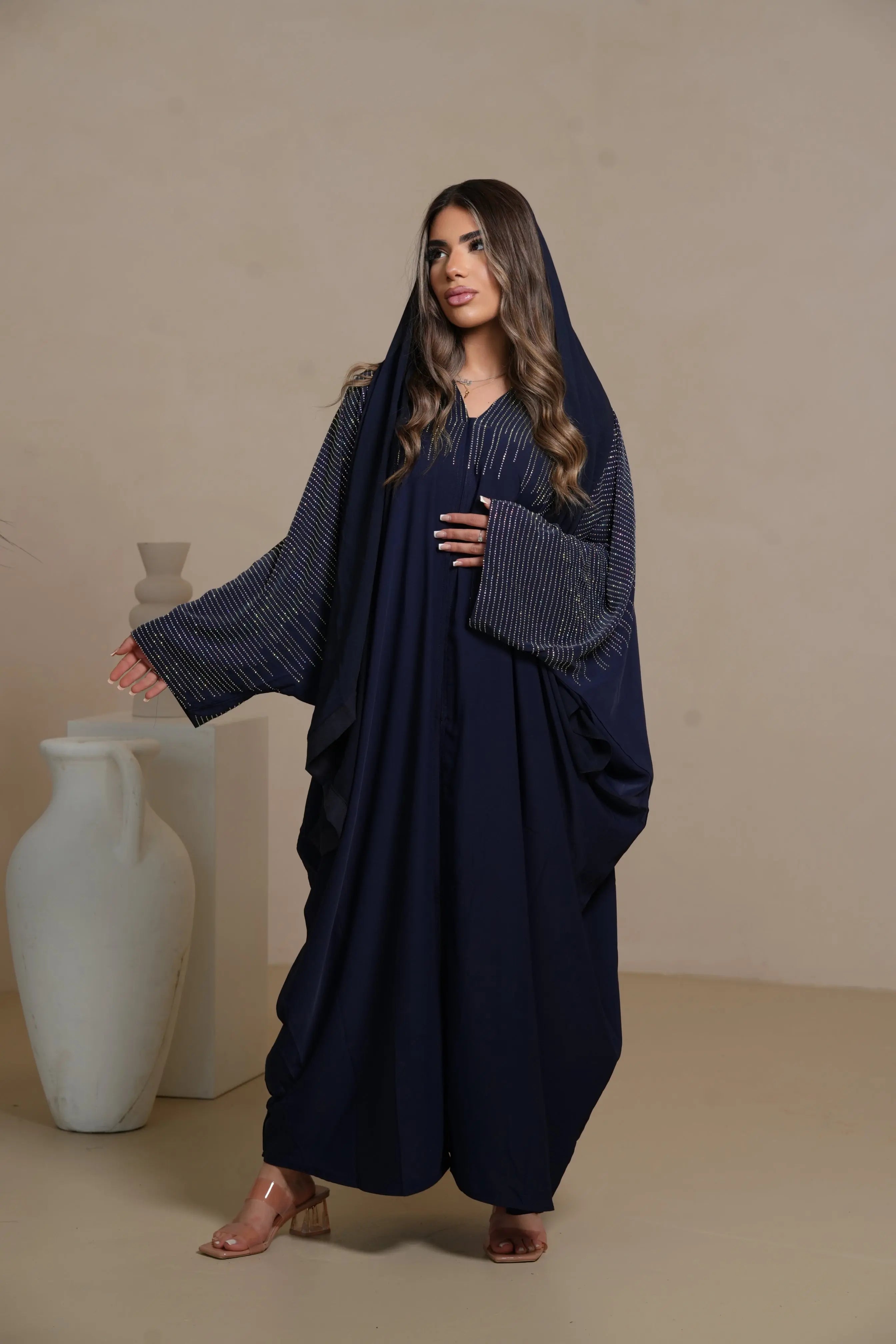 DXB Glitter Abaya - Royal Blue Losyana.Shop