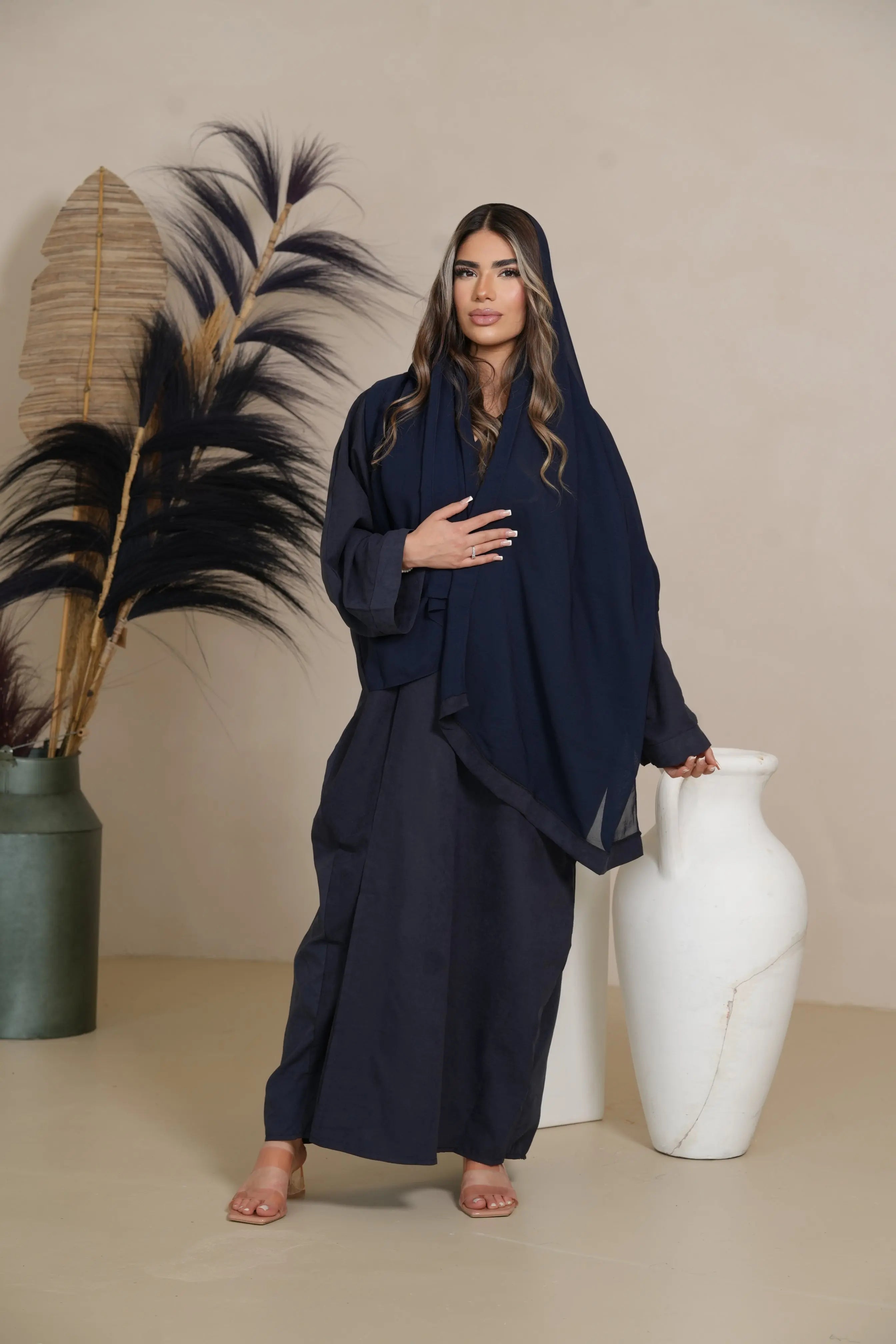 Velvet Daily Abaya - Dark Blue Losyana.Shop