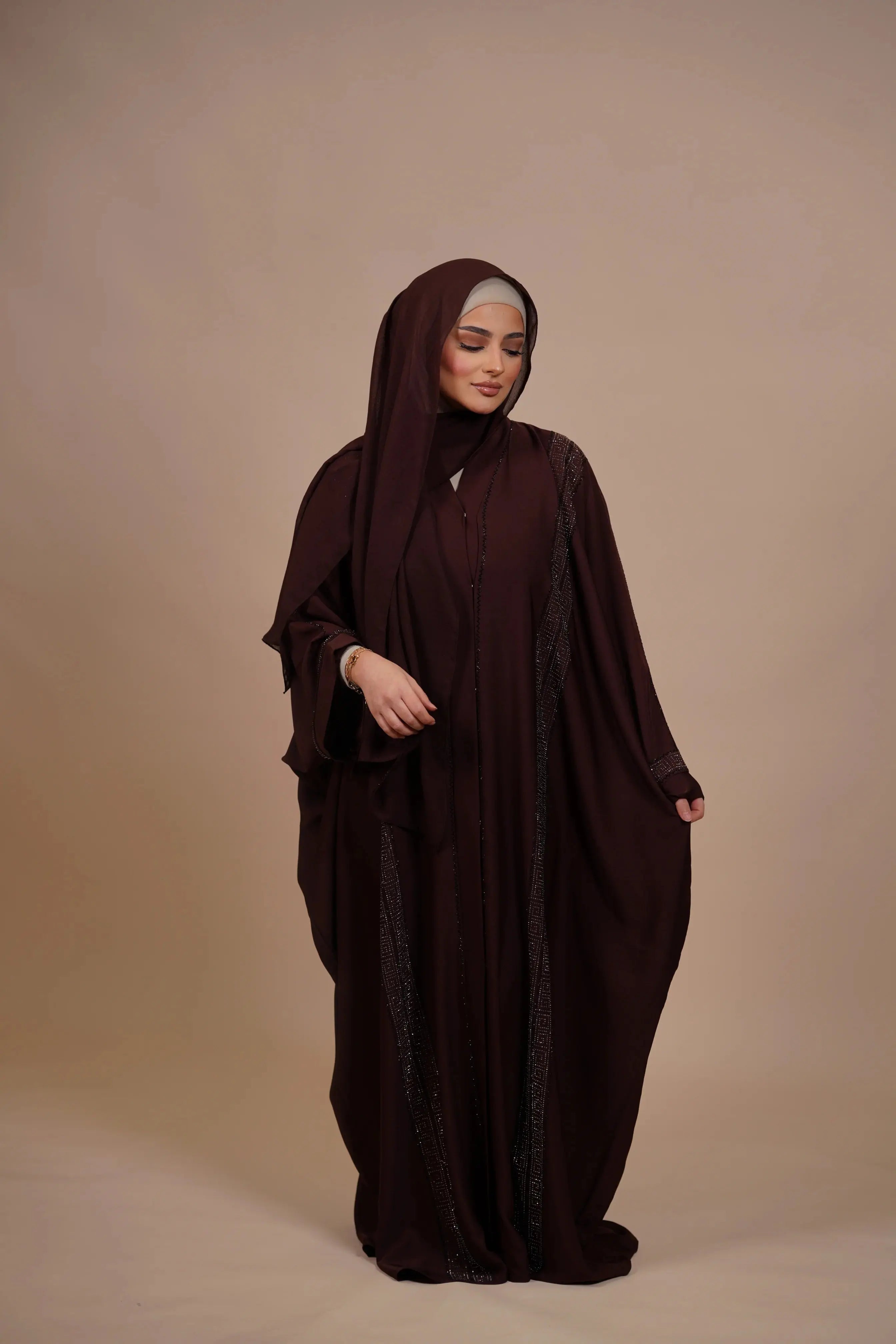 Emirate abaya - Brown Sugar Losyana.Shop