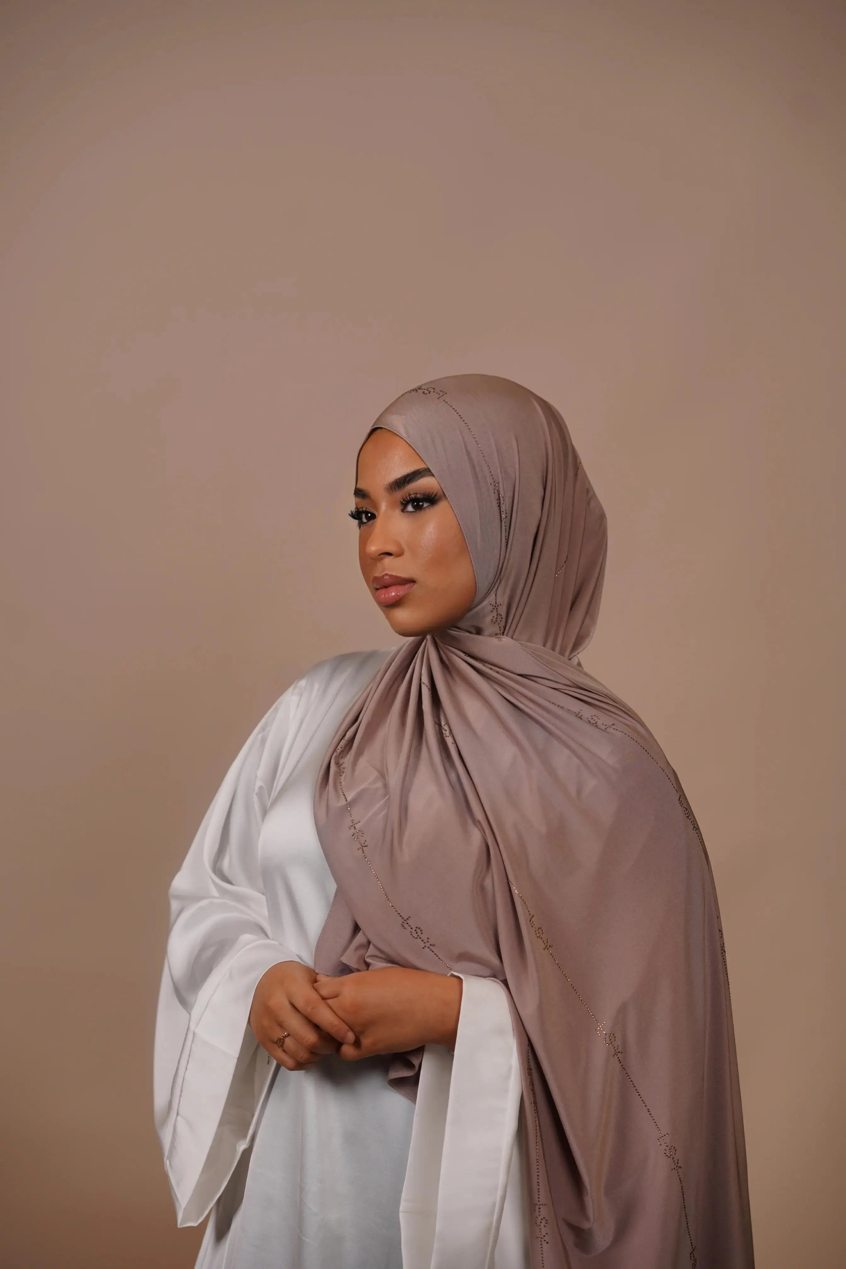 LSY Satin Premium Jersey - dark taupe Losyana