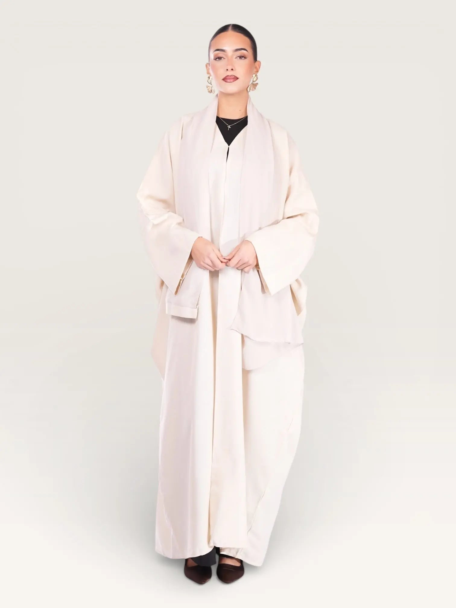 linen abaya - beige