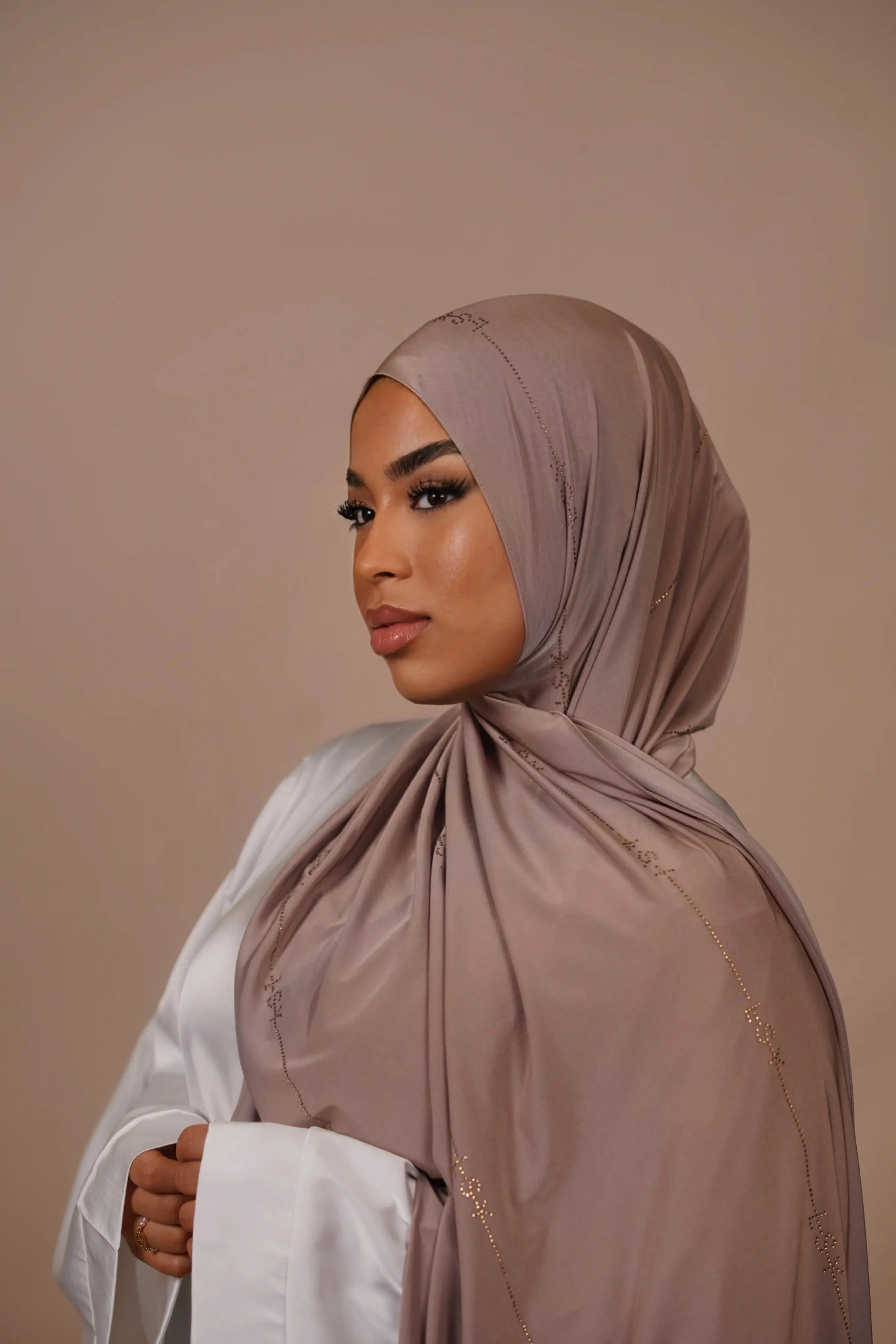 LSY Satin Premium Jersey - dark taupe Losyana