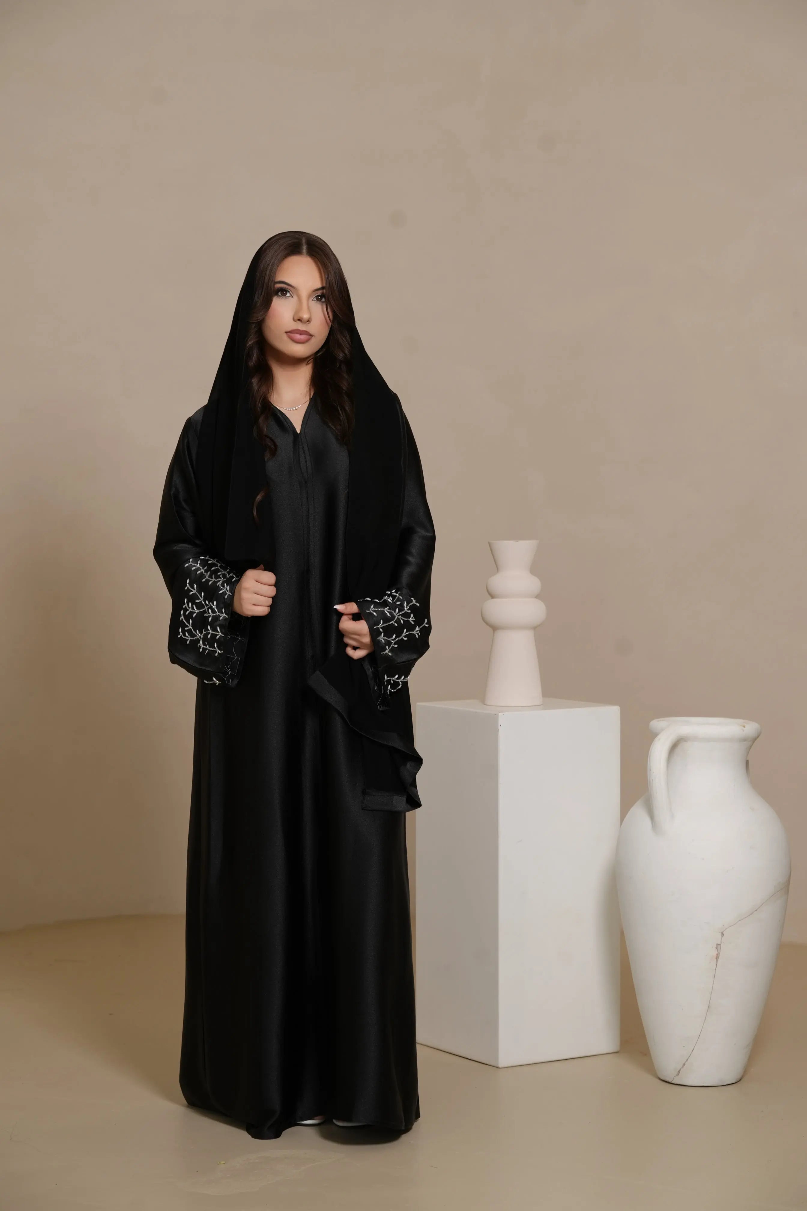 DXB Mira Abaya - black Losyana.Shop