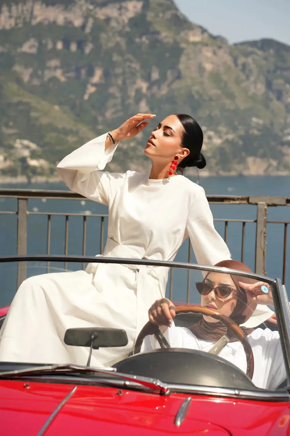 AMALFI LINEN DRESS - WHITE Losyana.nl