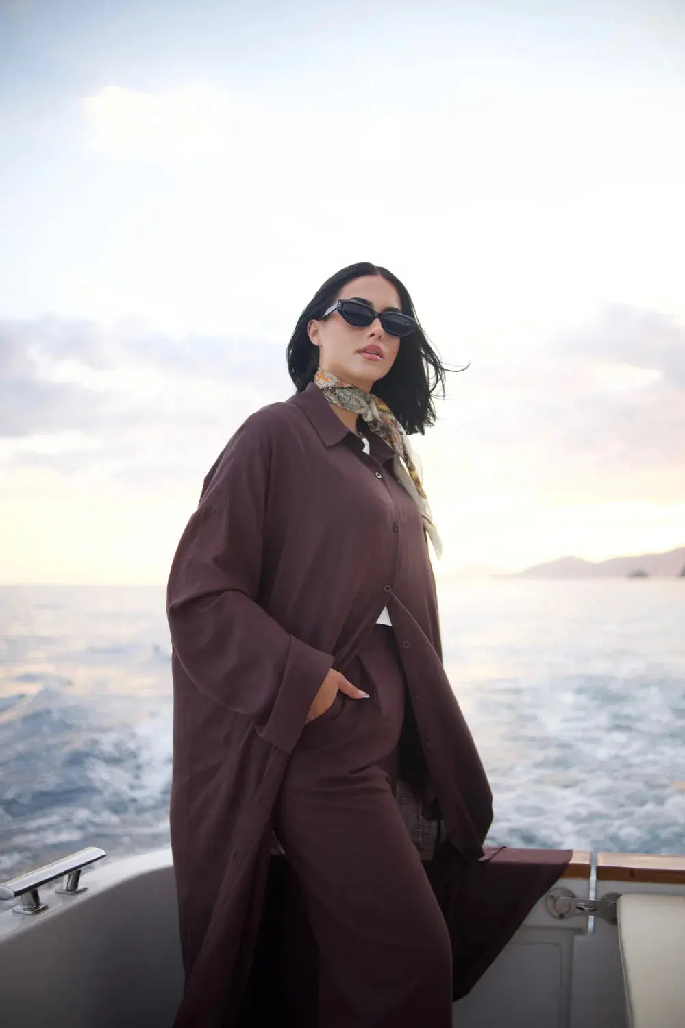 PALMA LINEN SET - ESPRESSO Losyana.nl