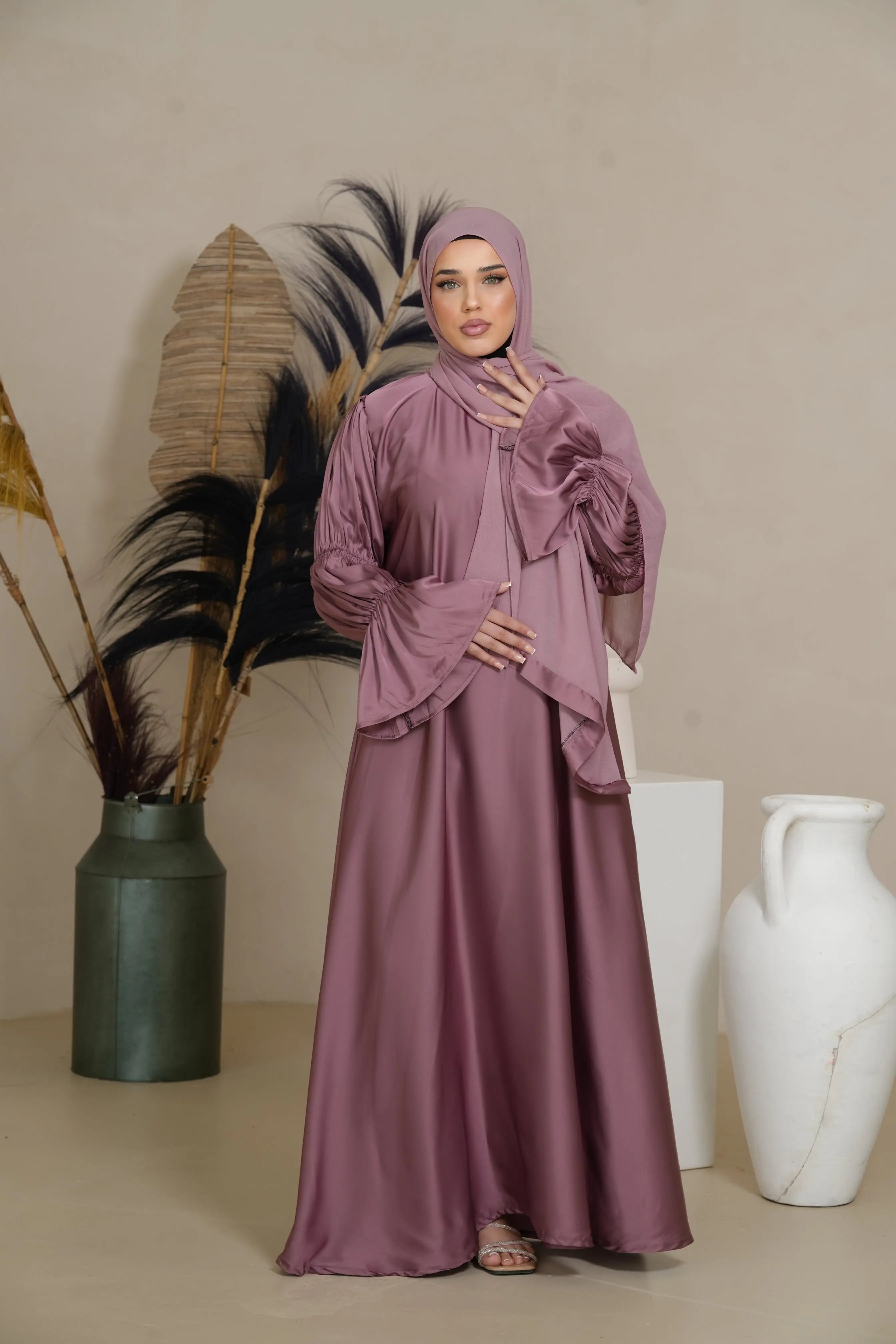 DXB Satin Abaya Rings - Berry Losyana.Shop