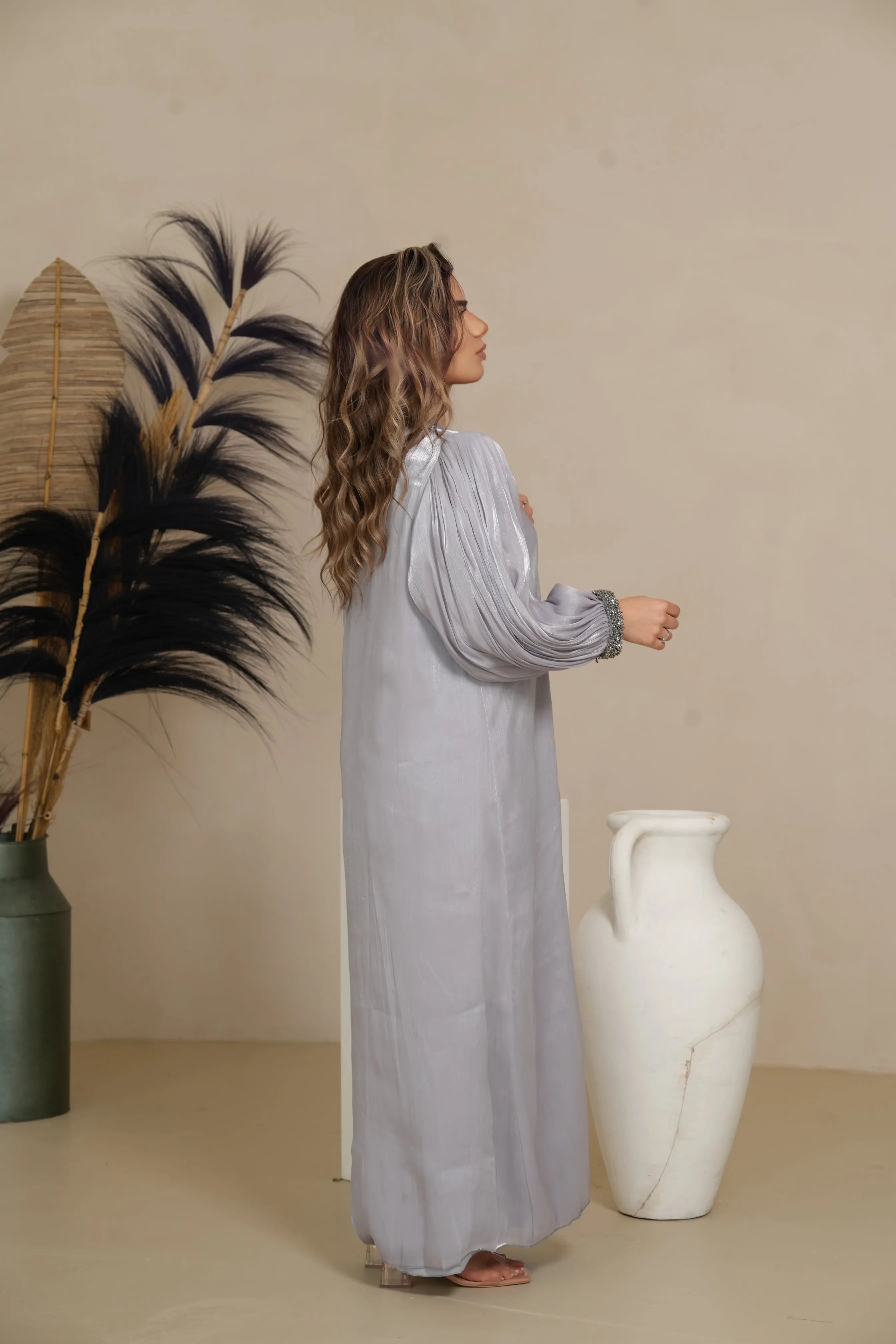 Luxury pearls Abaya - lavendel Losyana.Shop