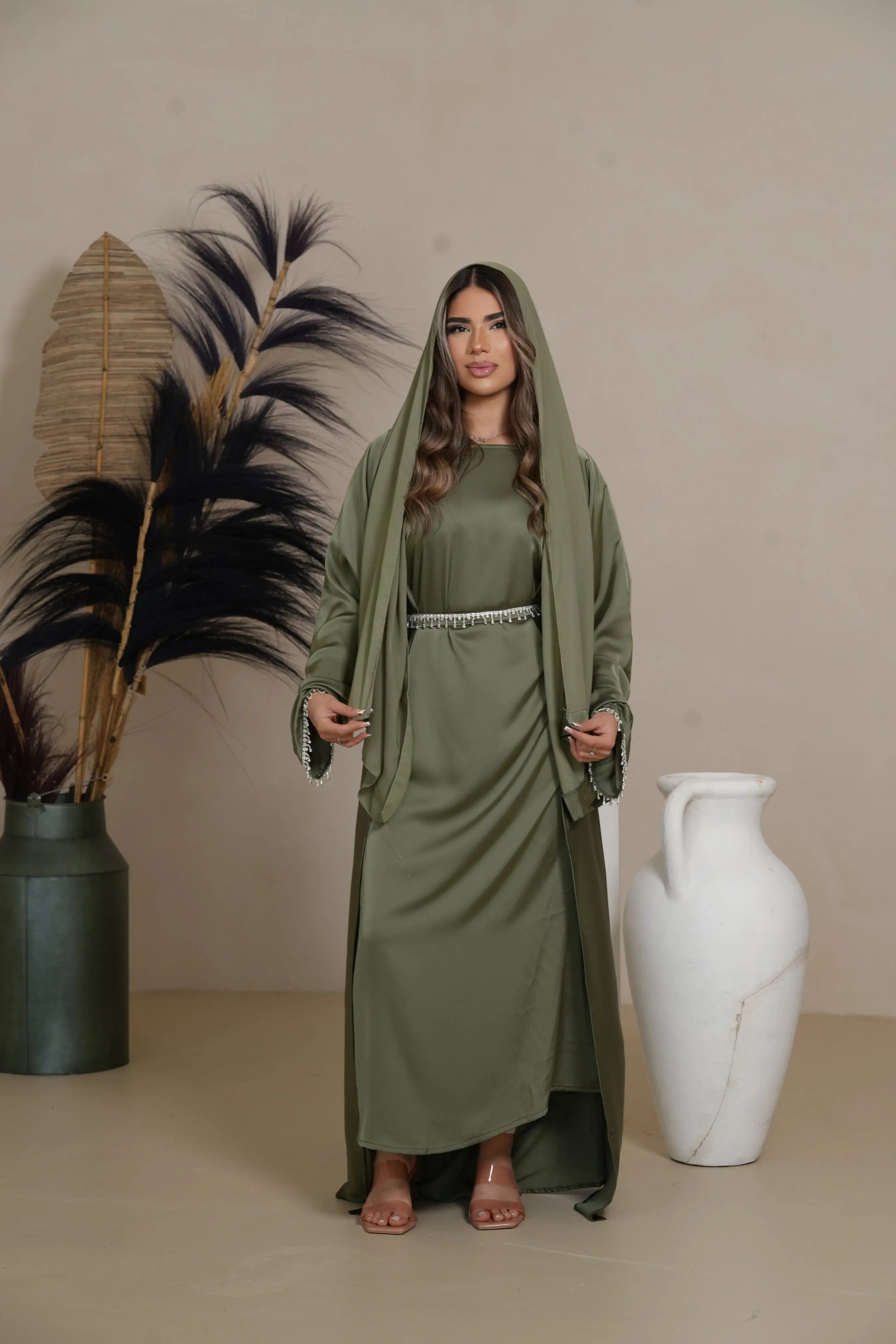 DXB ZARA Abaya - Green Losyana.Shop