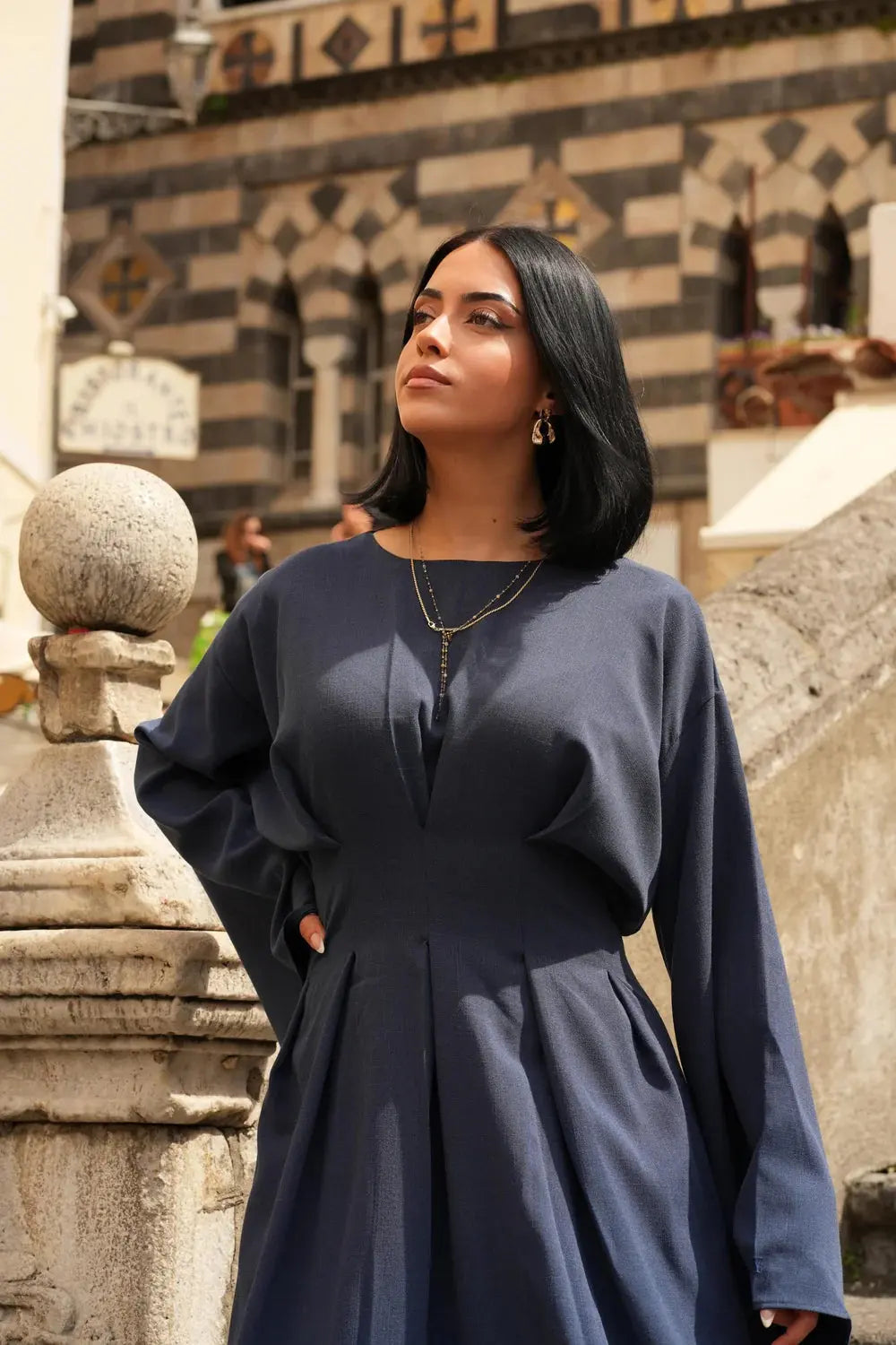 LA BALLEZA CORSET DRESS - NAVY Losyana.nl