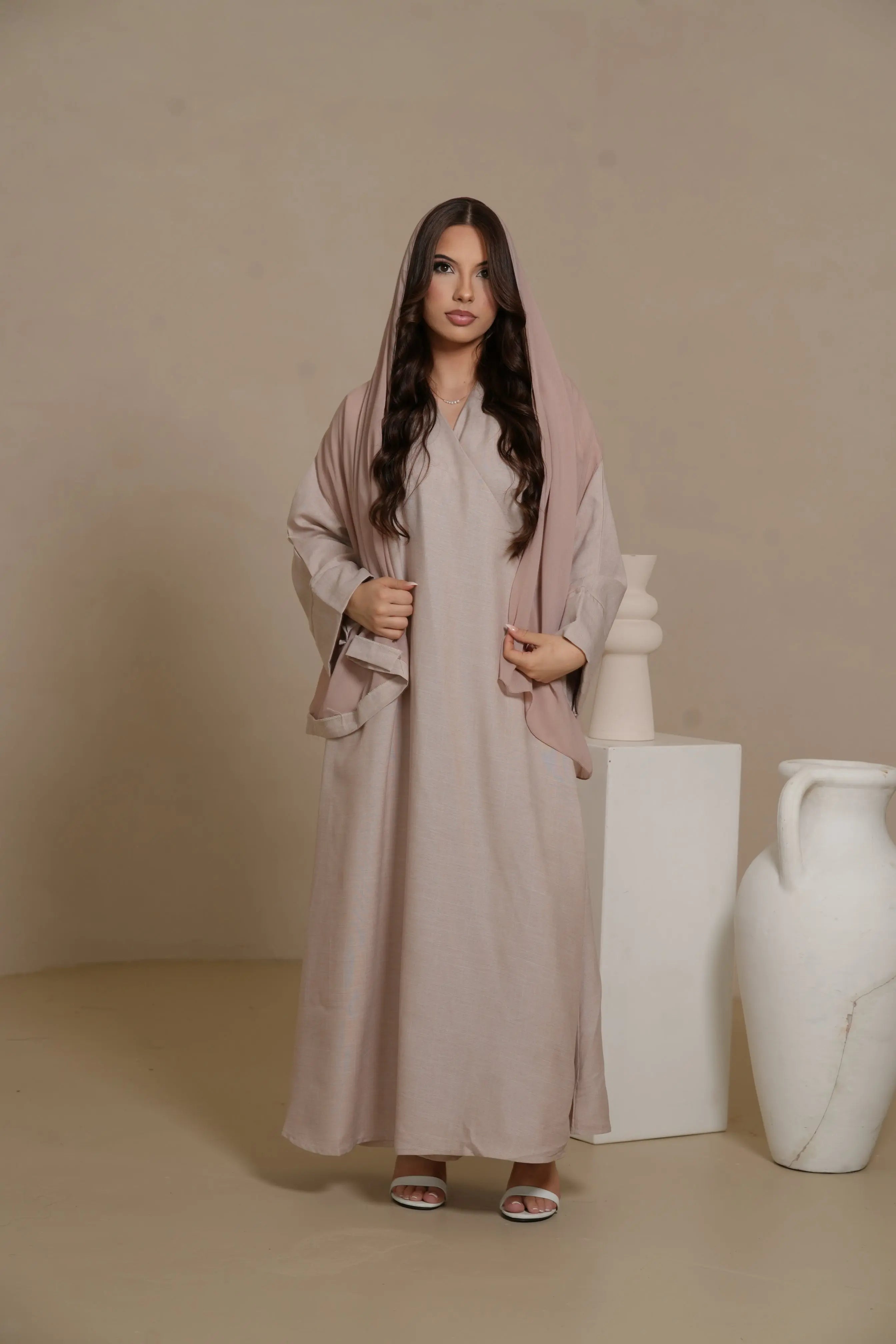 DXB Linen Abaya Cord - Amira Rose Losyana.Shop