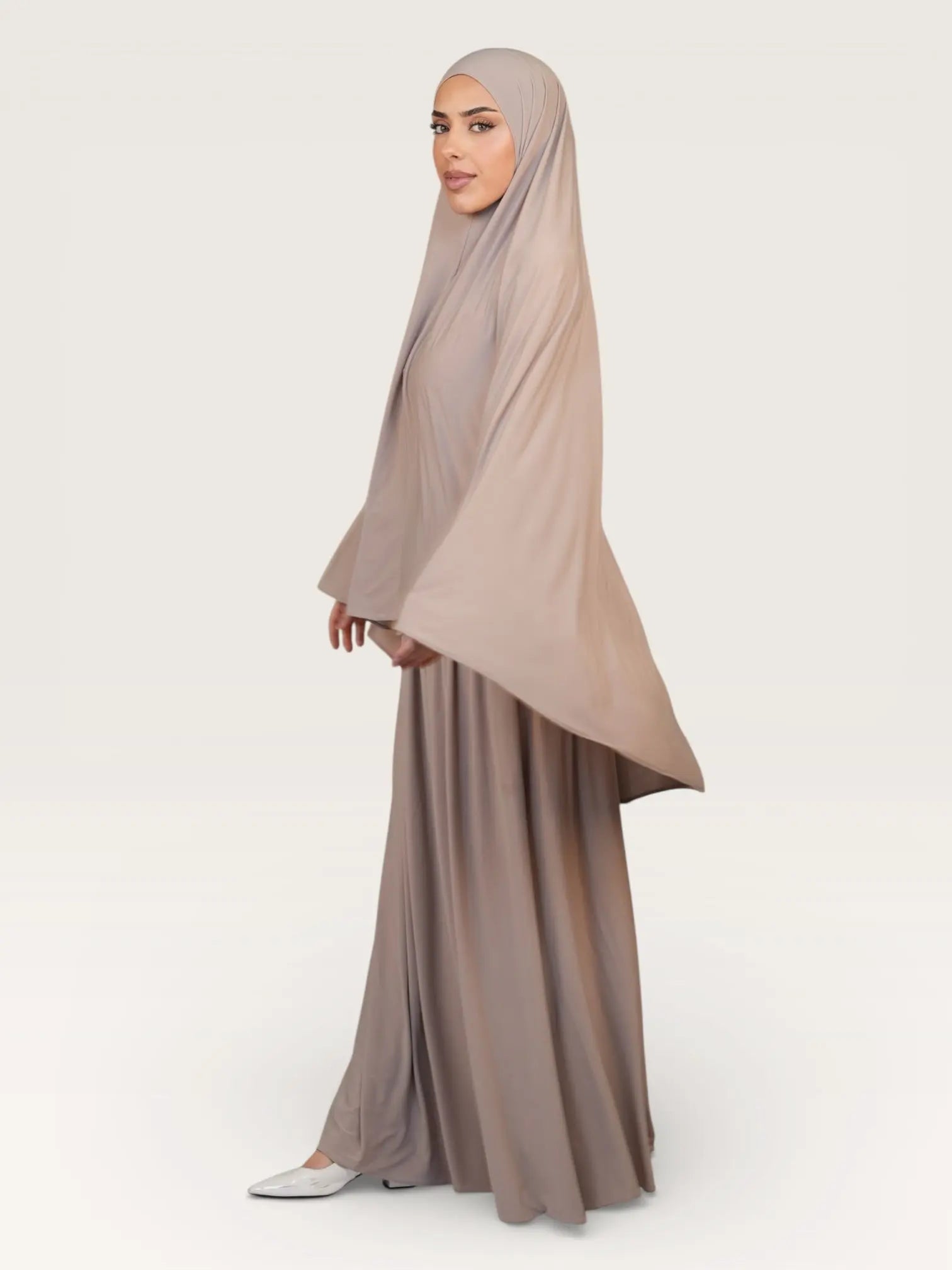 premium khimar set - light beige