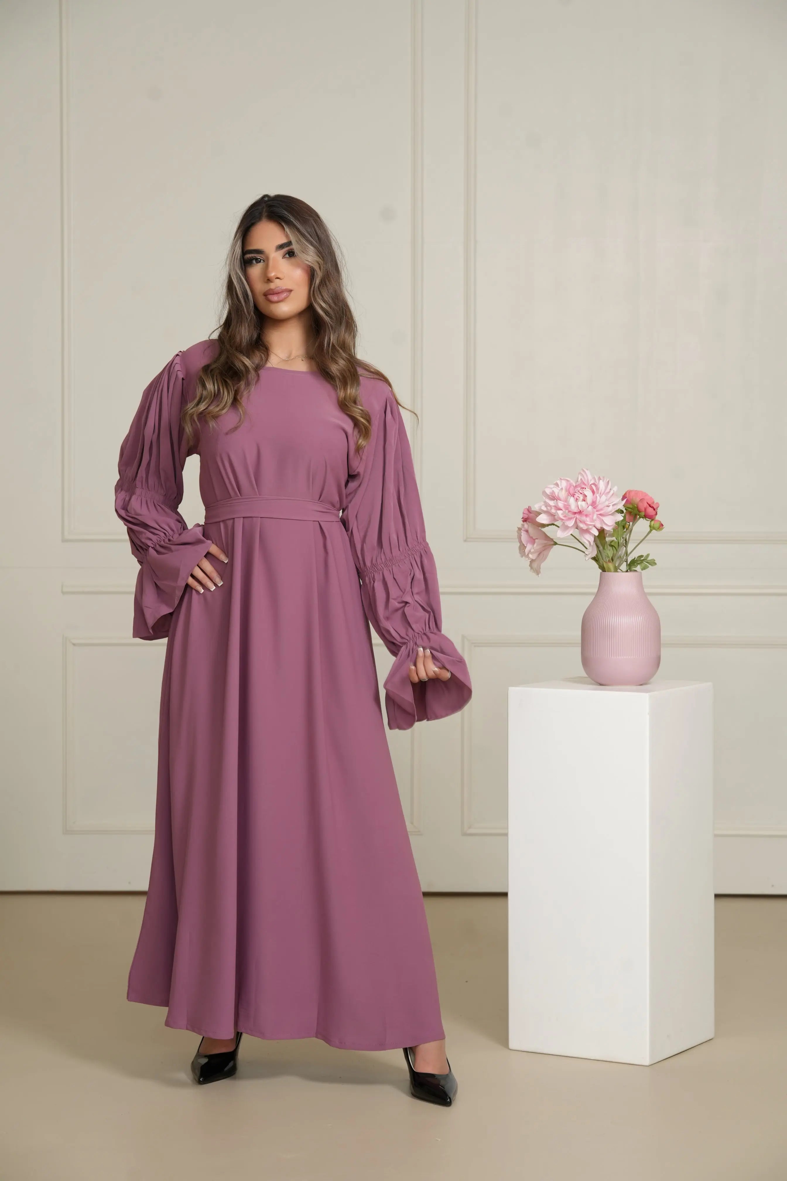 Daily Medine Abaya - Dark Rose Losyana.Shop