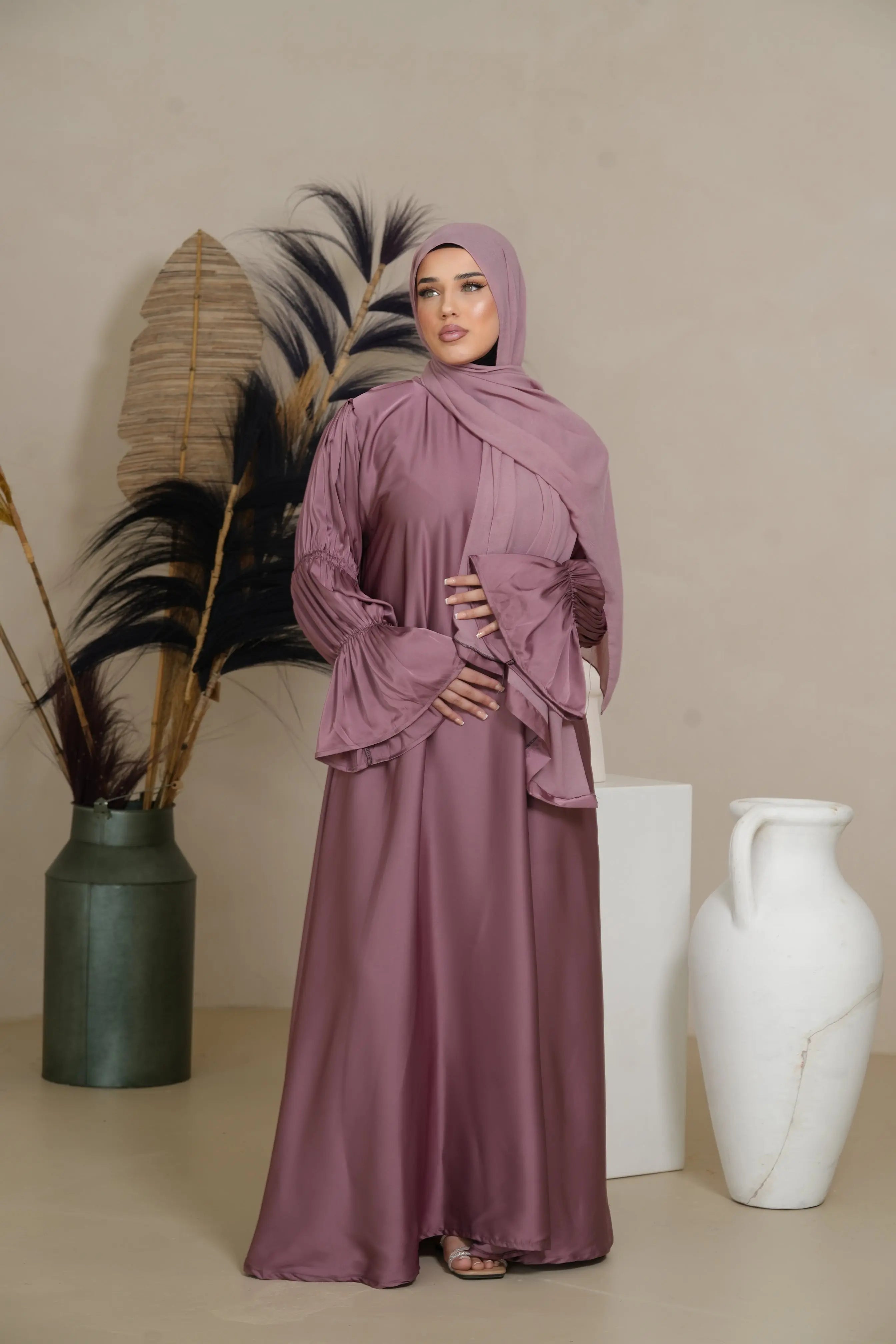 DXB Satin Abaya Rings - Berry Losyana.Shop