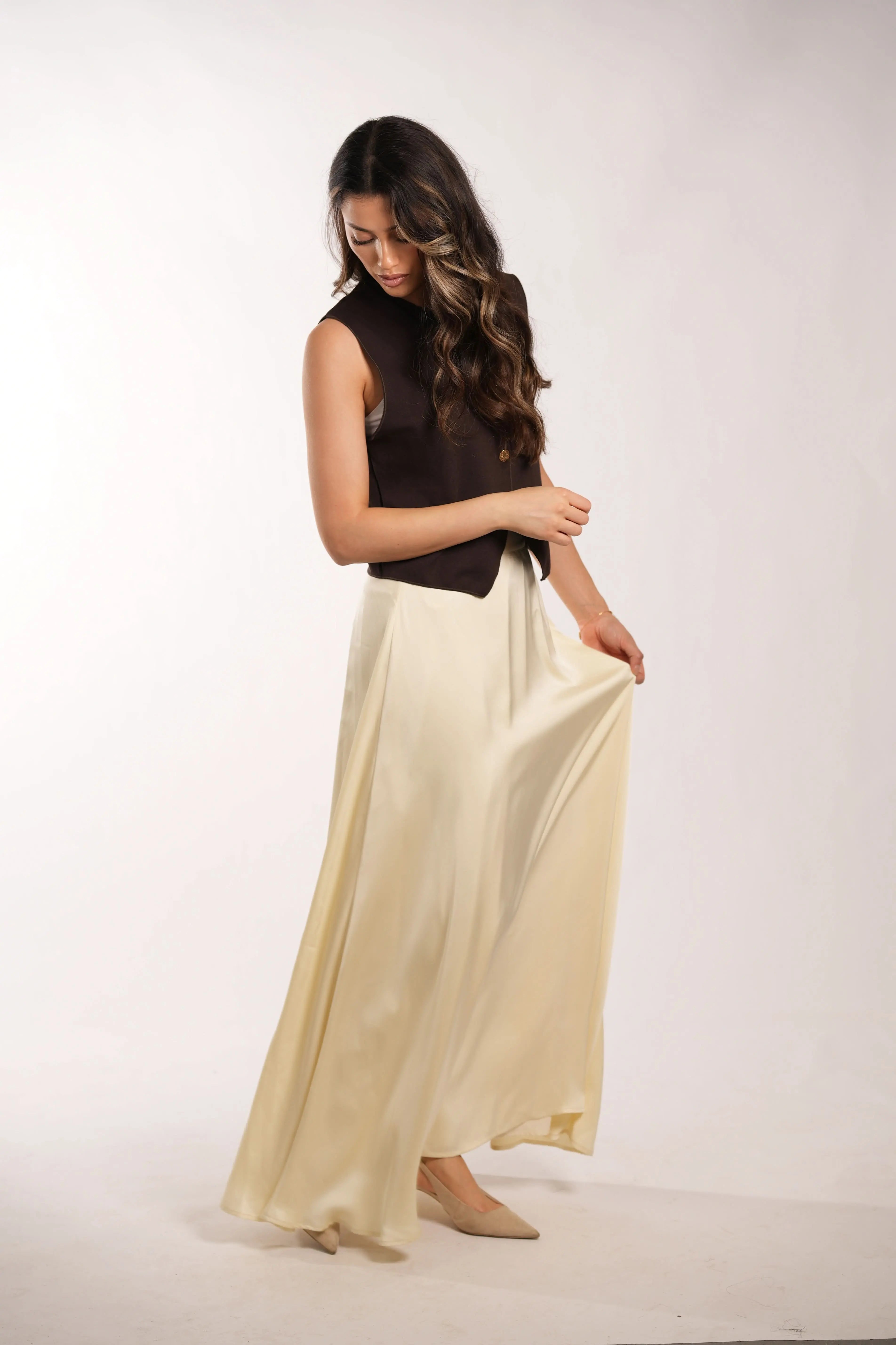 satin poésie - butter yellow Losyana.Shop