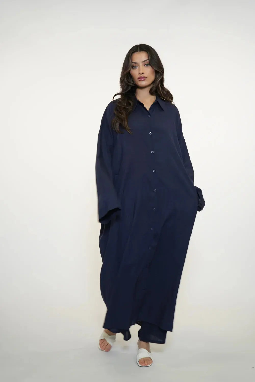 PALMA LINEN SET - NAVY Losyana.nl