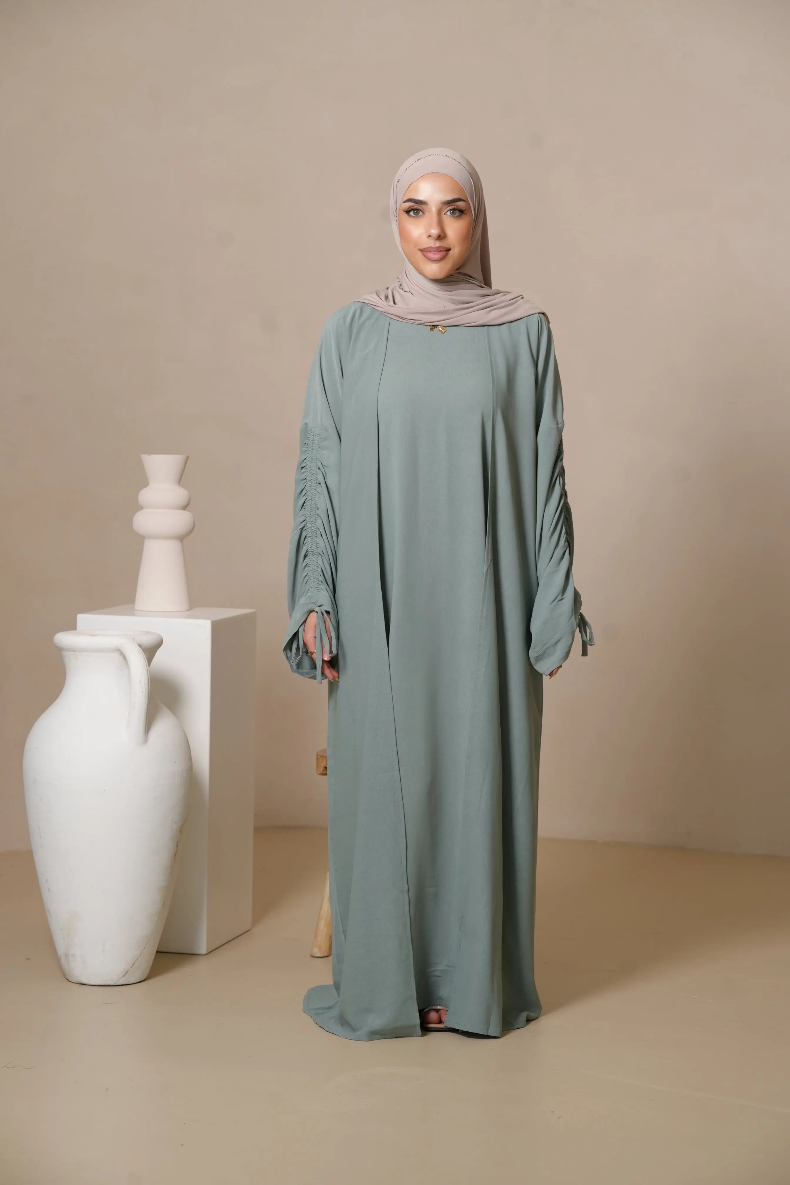 Cord Arm Abaya - Mint Losyana.Shop