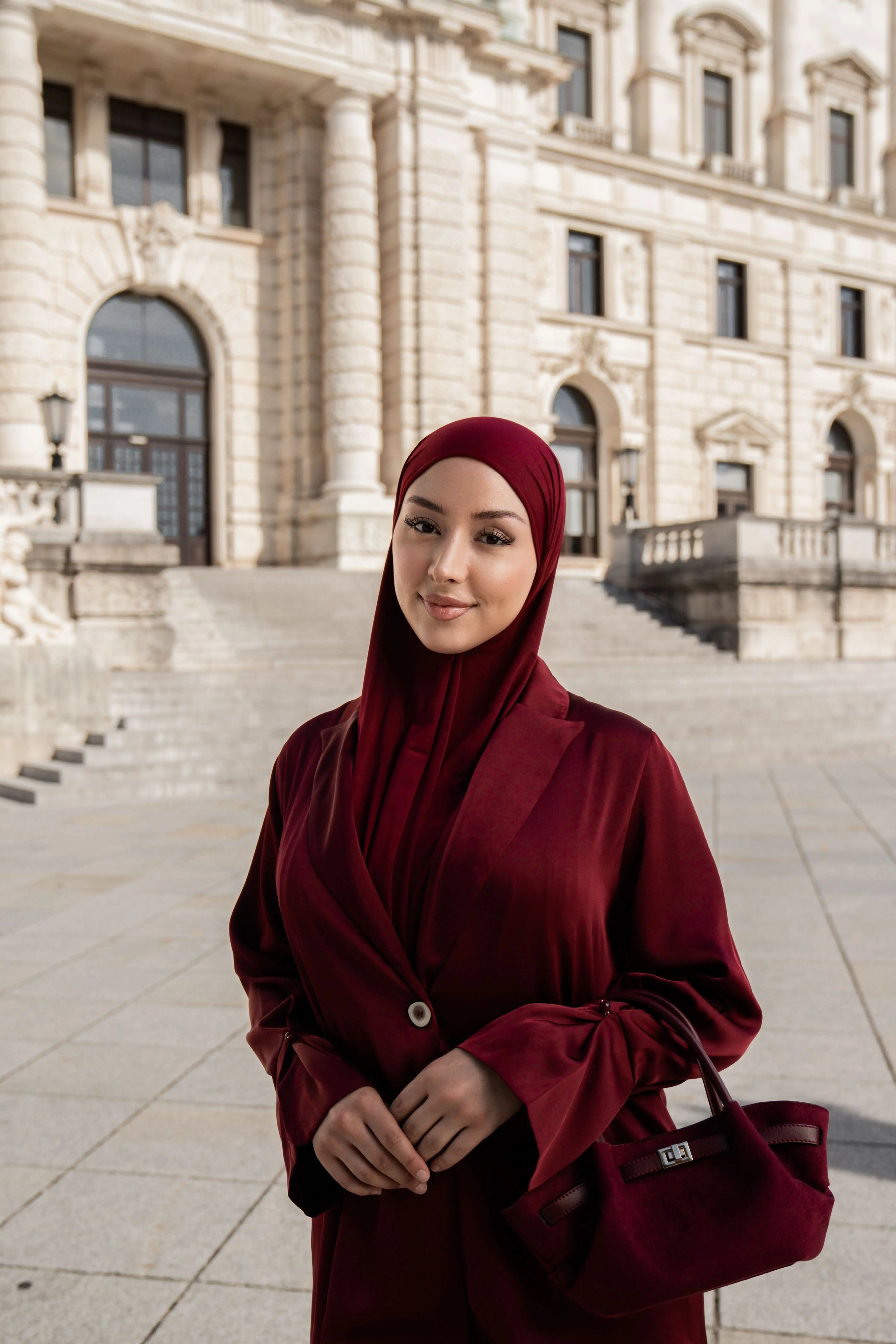 satin silk cardigan - bordeaux Losyana.Shop