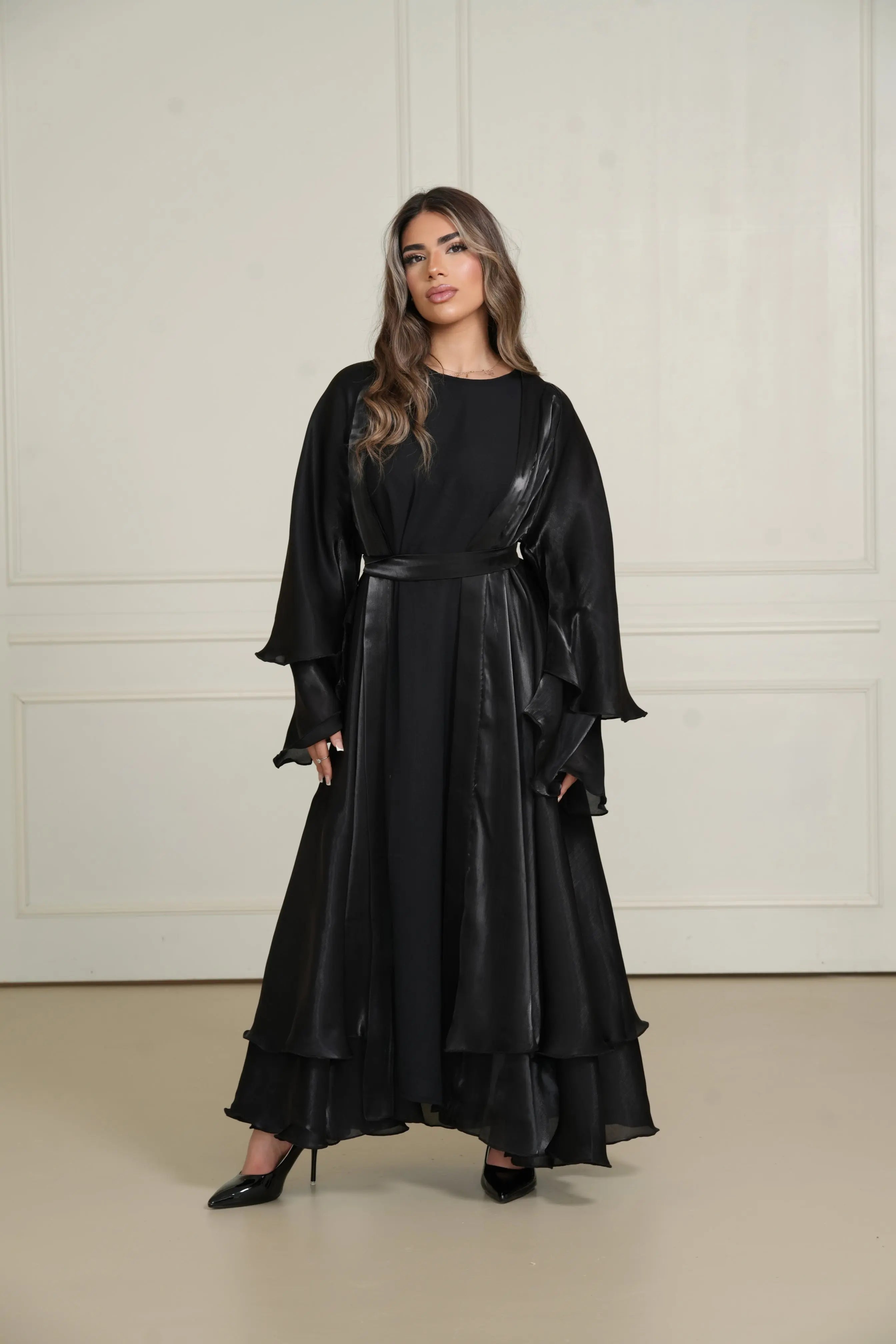 DXB Flower Abaya - black Losyana.Shop