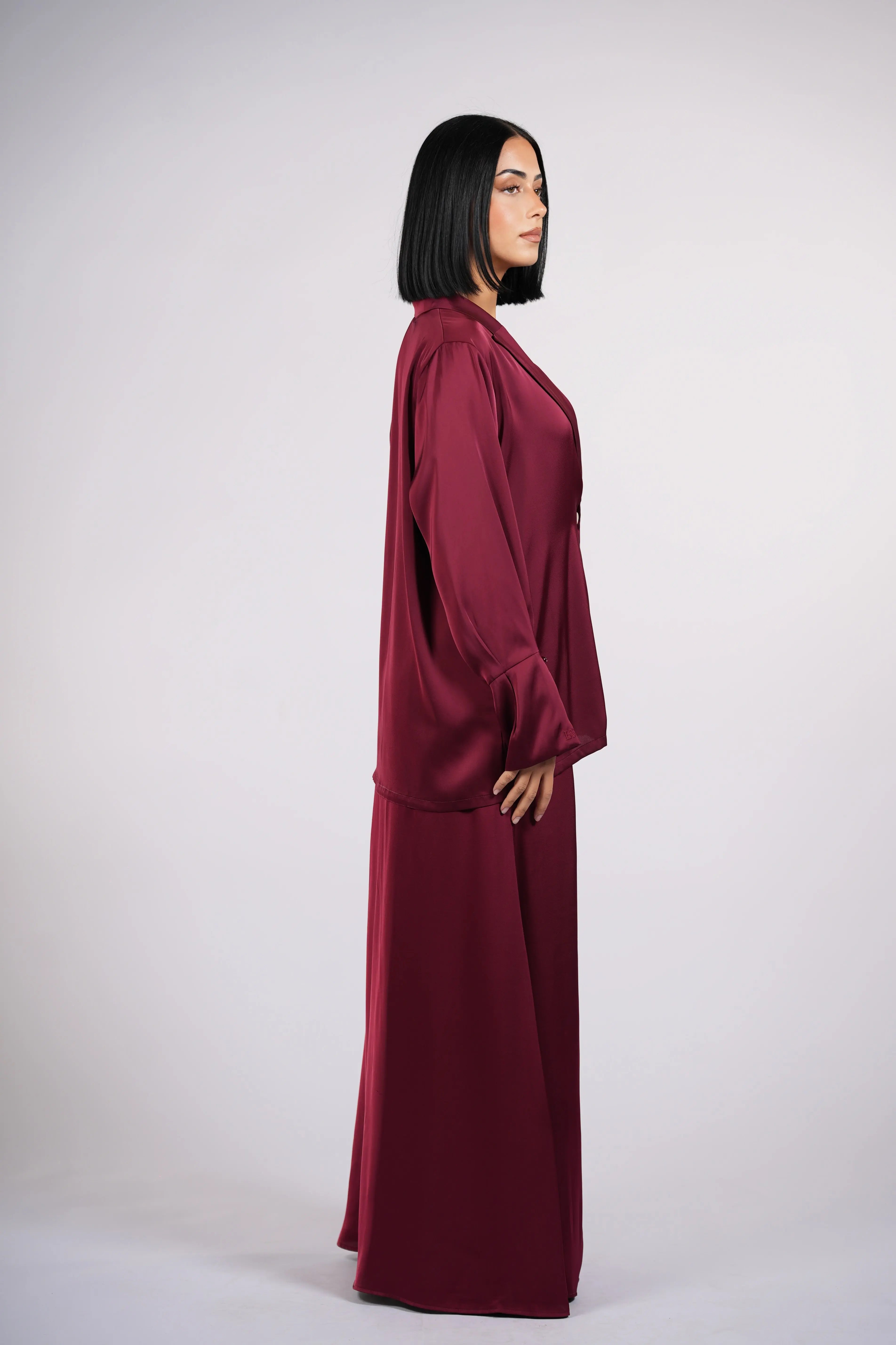 satin silk skirt - bordeaux Losyana.Shop