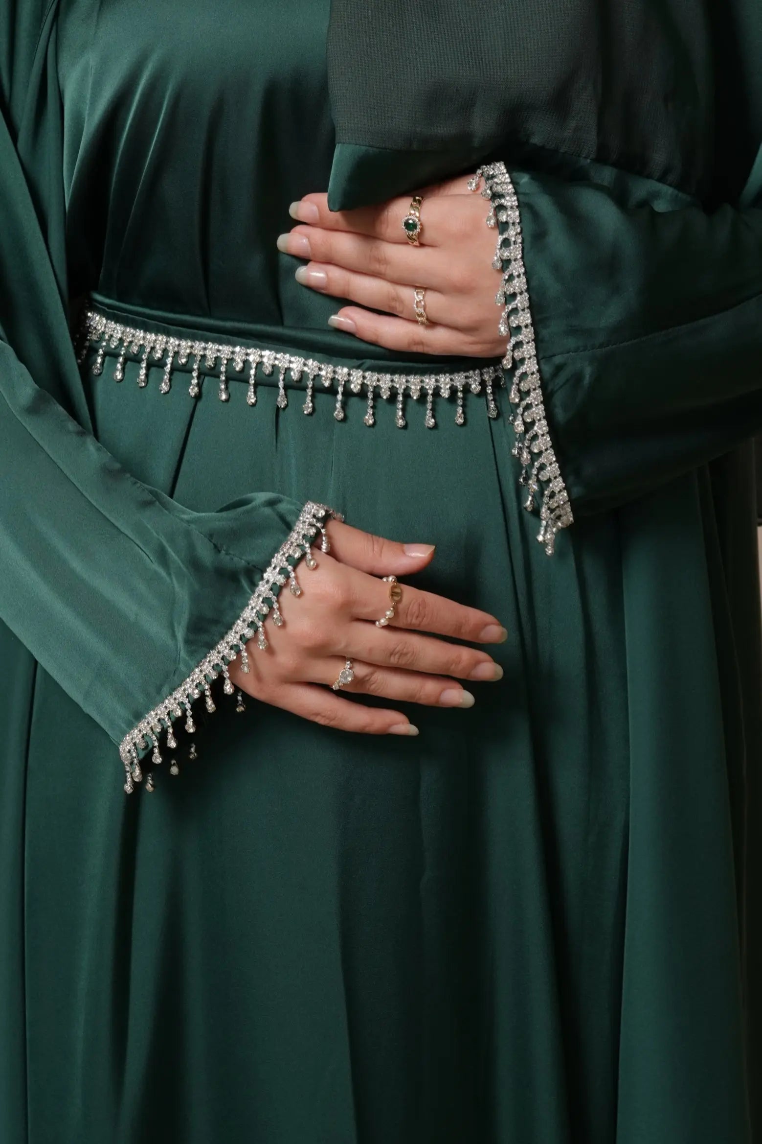 DXB Zara Abaya - Royal Green Losyana.Shop