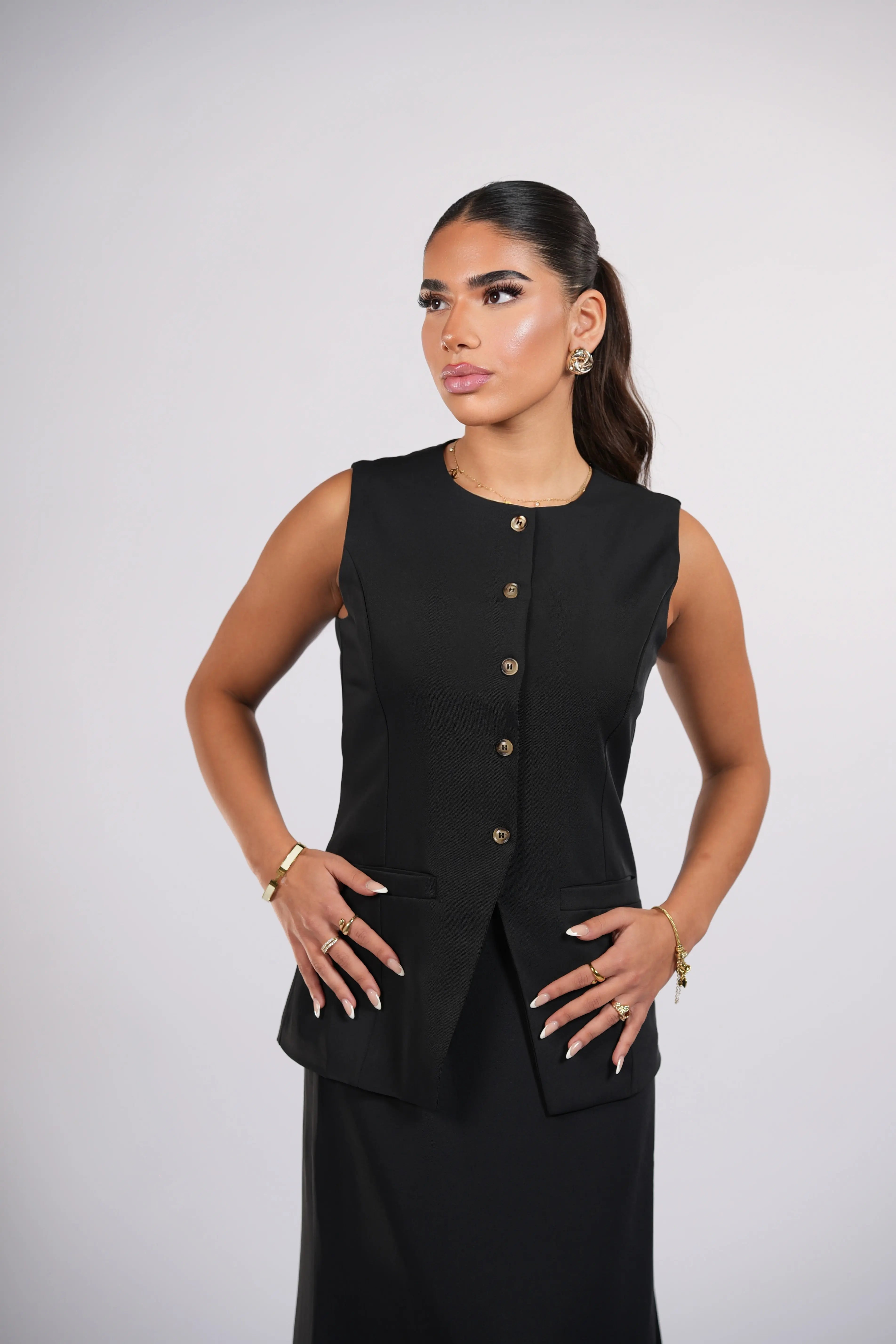 old vienna vest - black Losyana.Shop