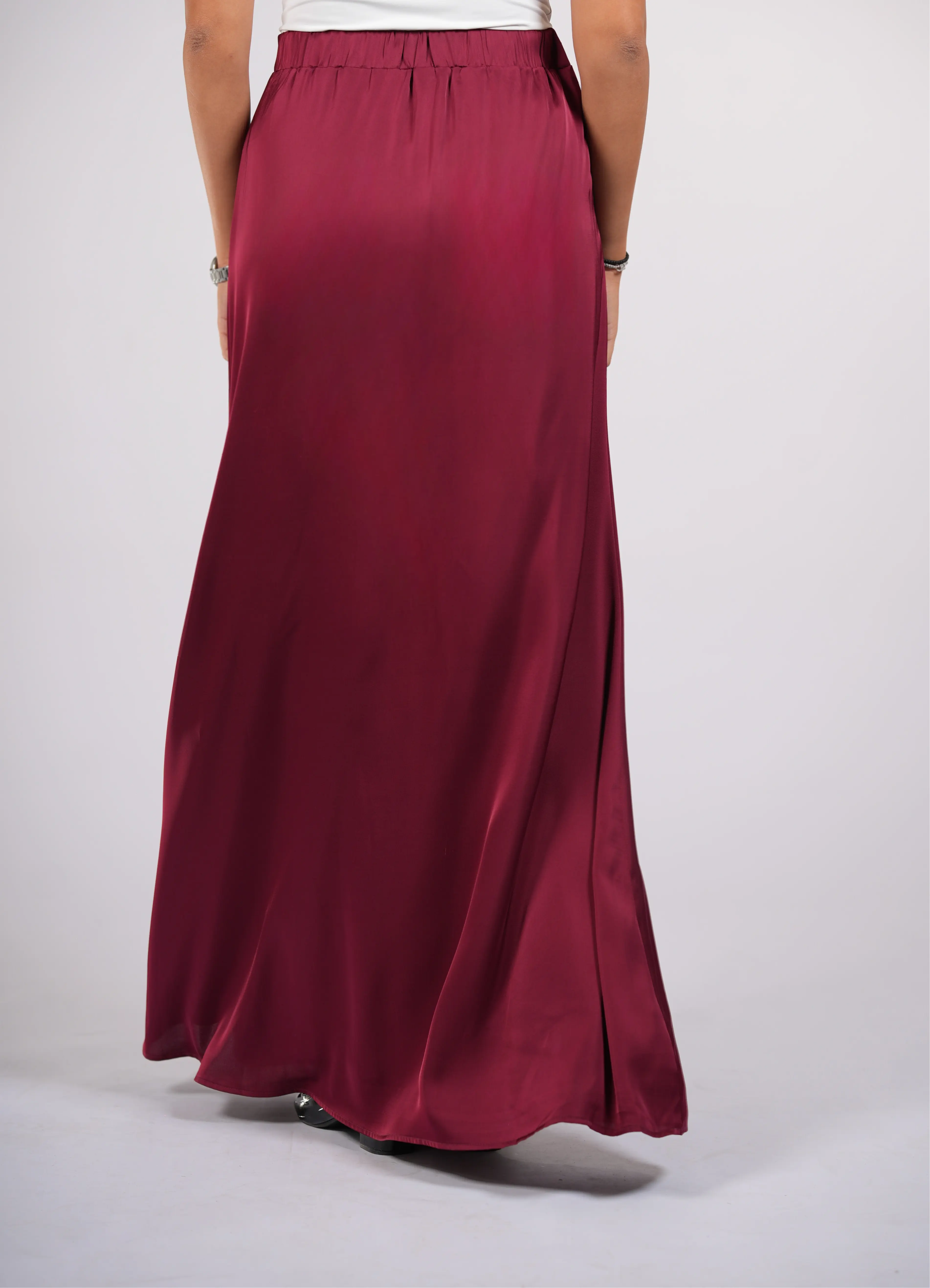 satin silk skirt - bordeaux Losyana.Shop