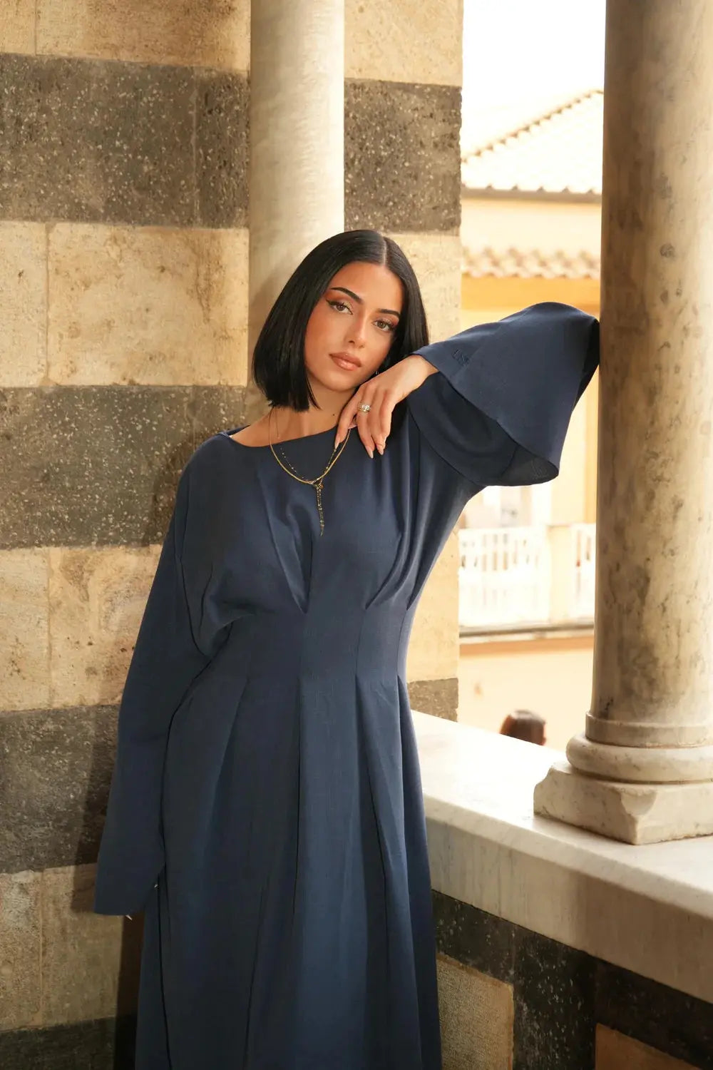 LA BALLEZA CORSET DRESS - NAVY Losyana.nl