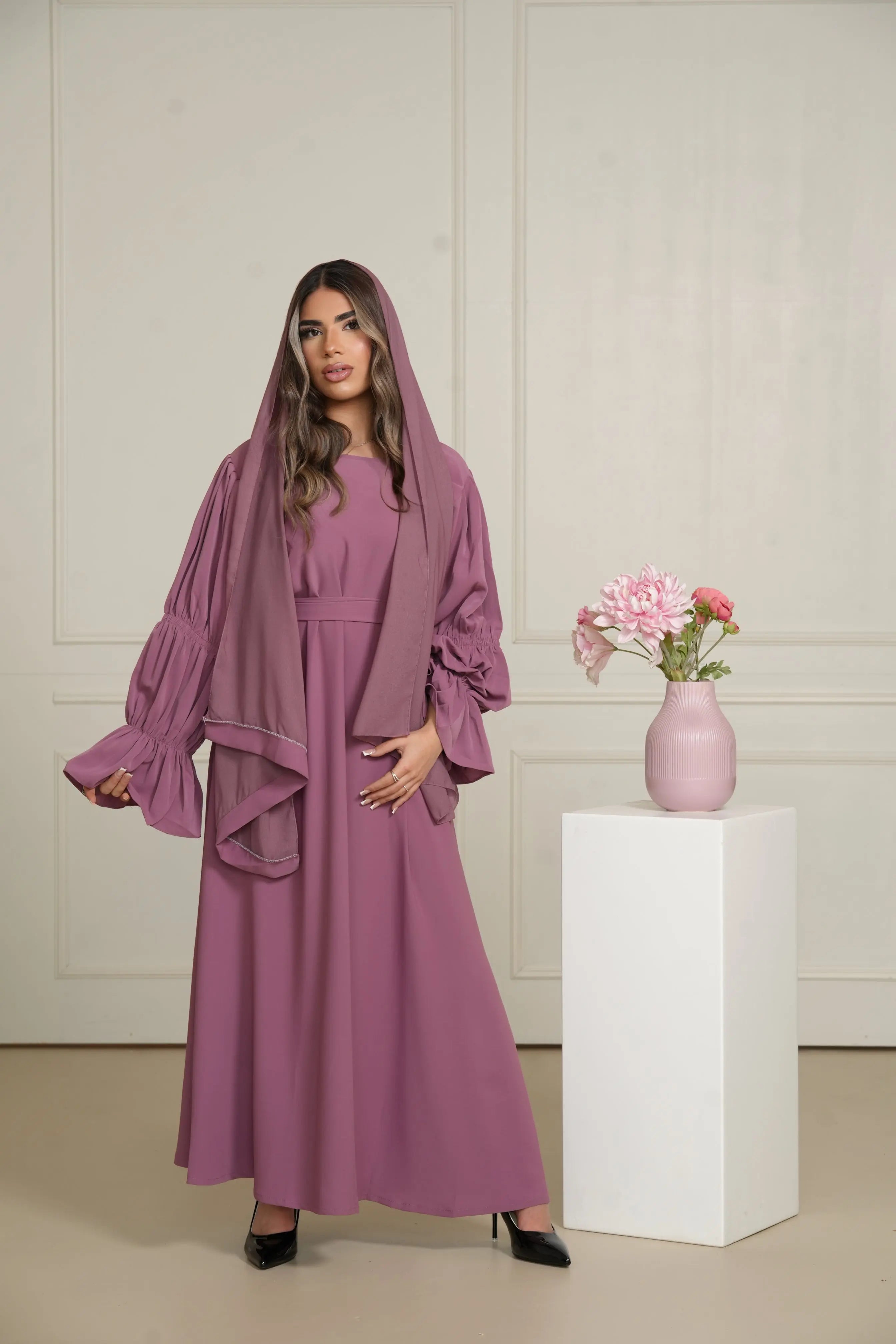 Daily Medine Abaya - Dark Rose Losyana.Shop