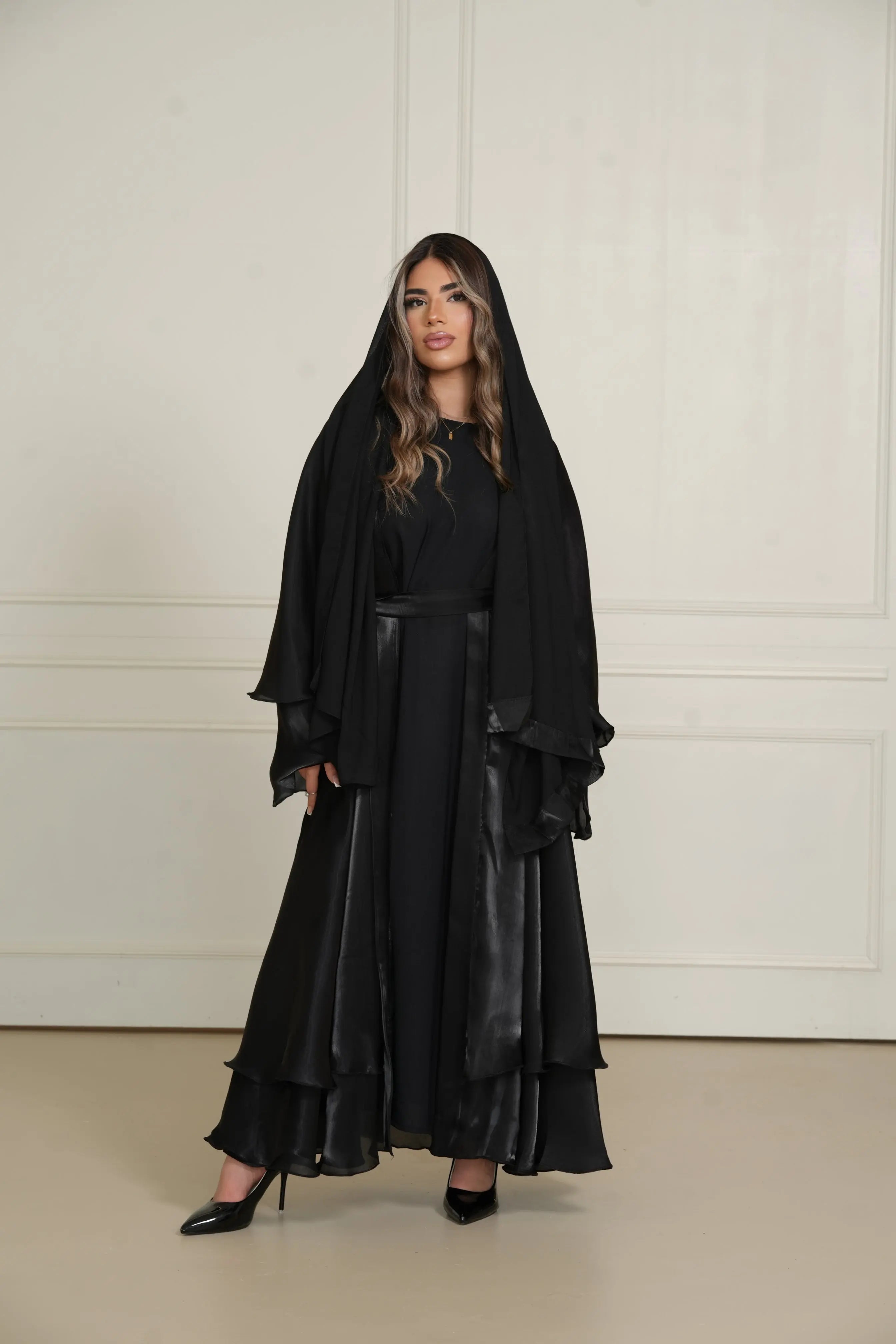 DXB Flower Abaya - black Losyana.Shop