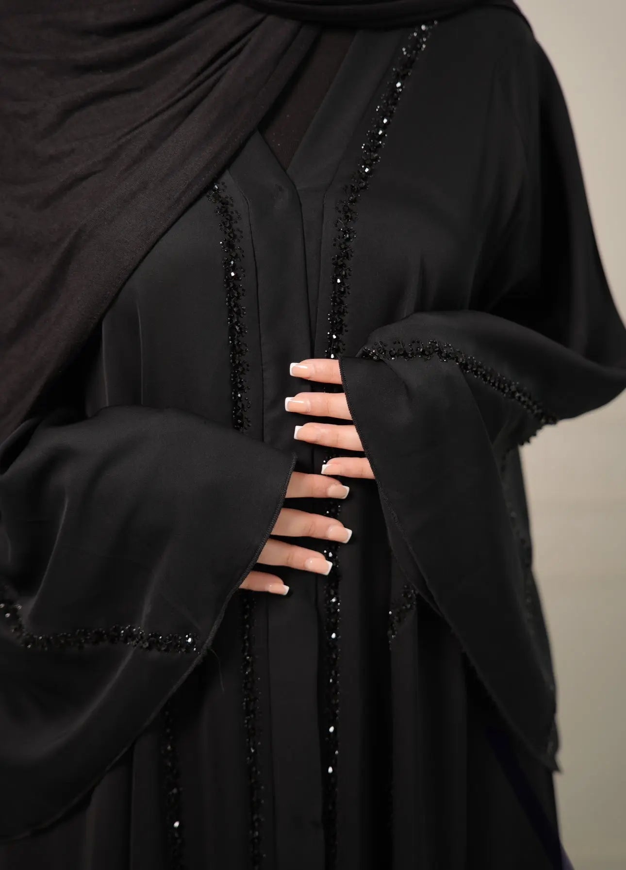 Classy Emirati Abaya - black Losyana.Shop