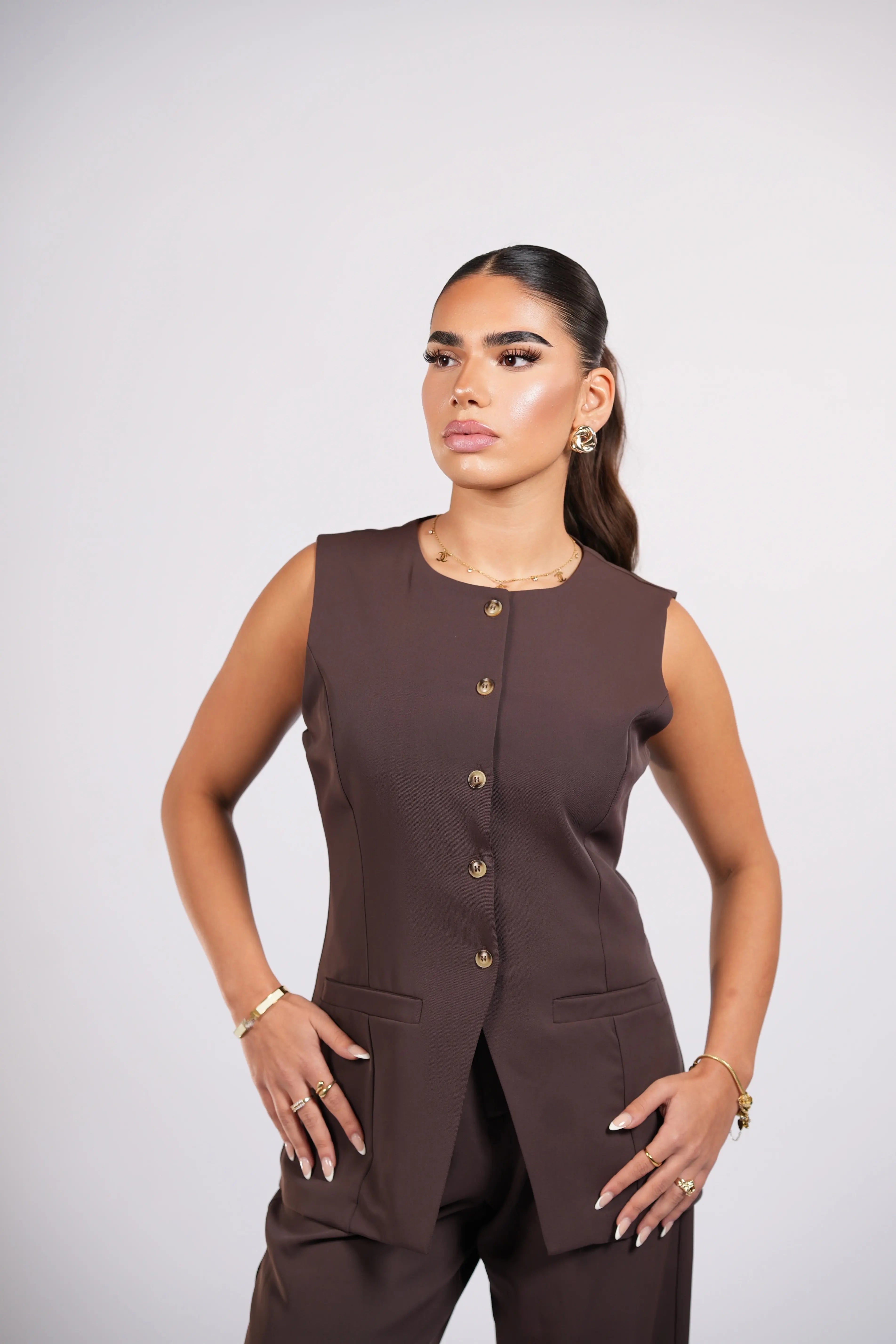 old vienna vest - espresso Losyana.Shop