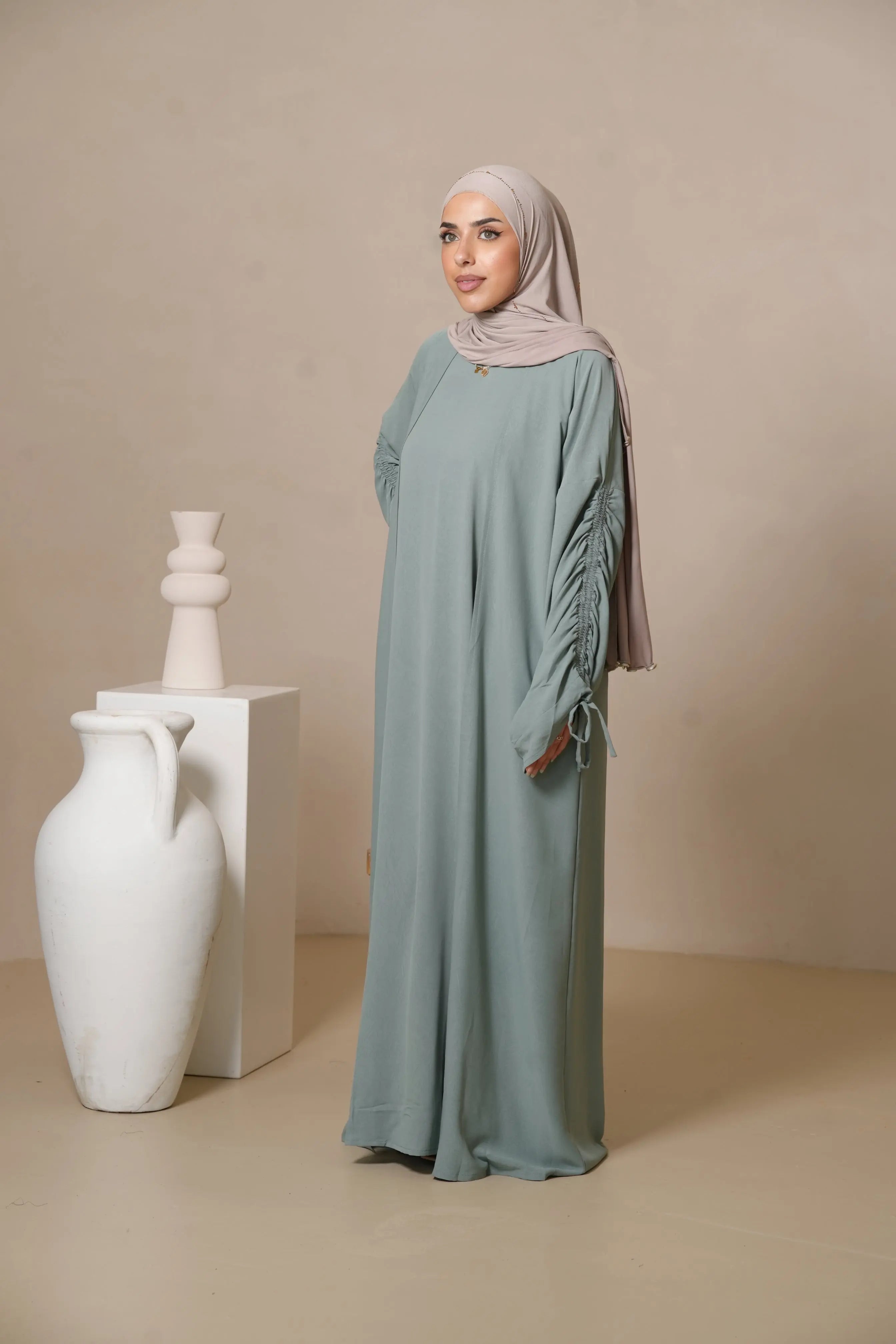 Cord Arm Abaya - Mint Losyana.Shop