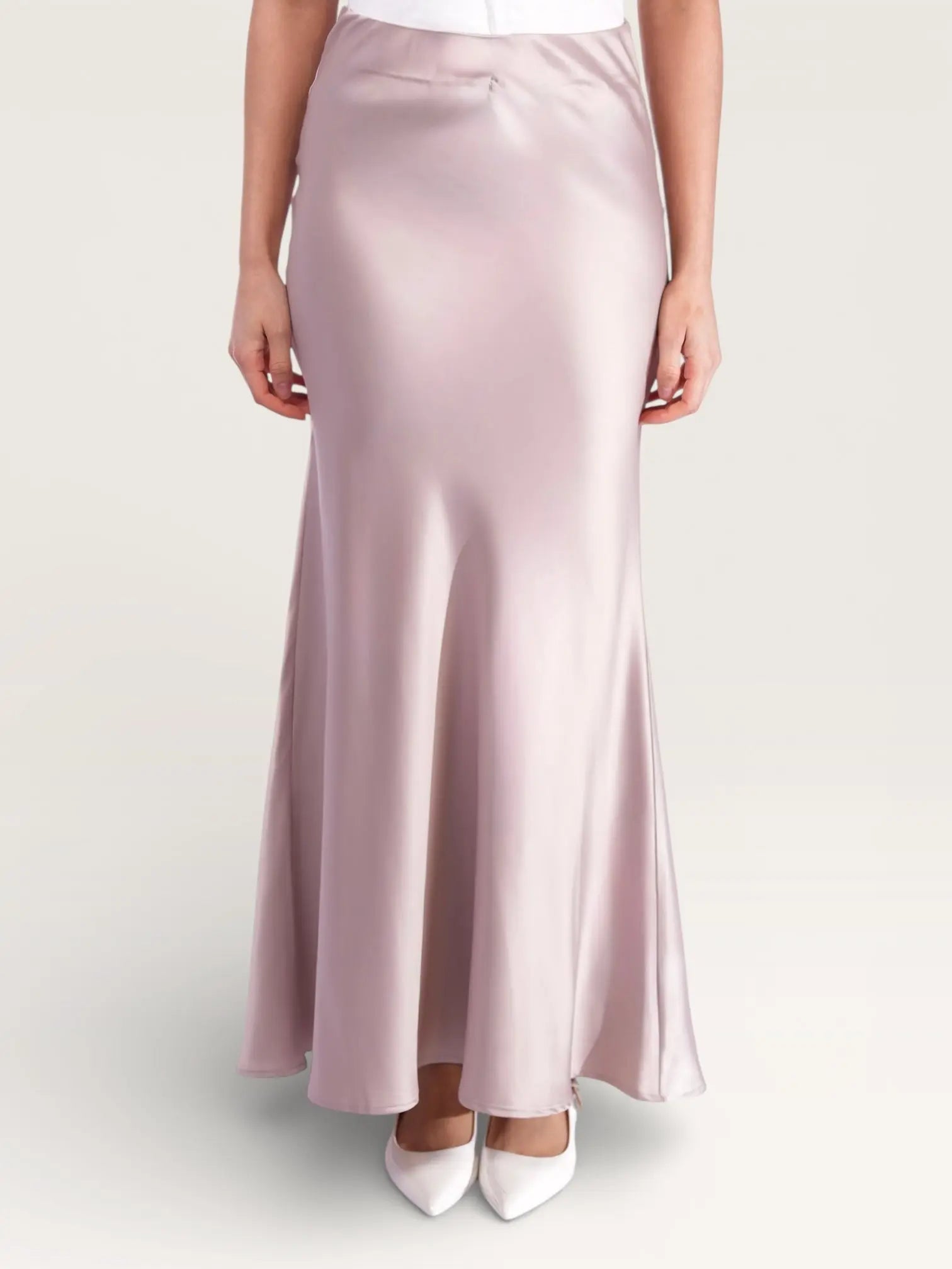 silk muse skirt - almond