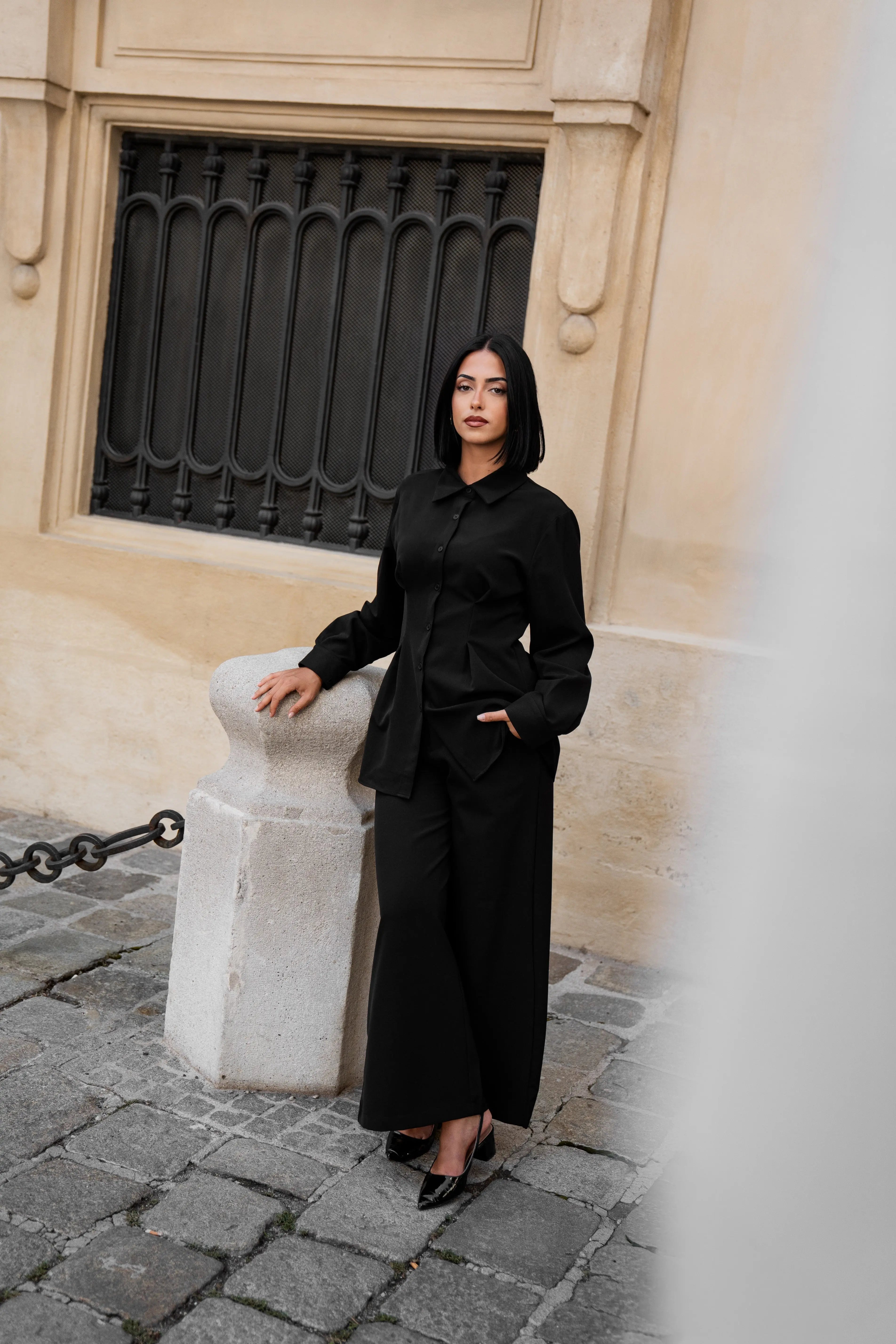 corset blouse - black Losyana.Shop