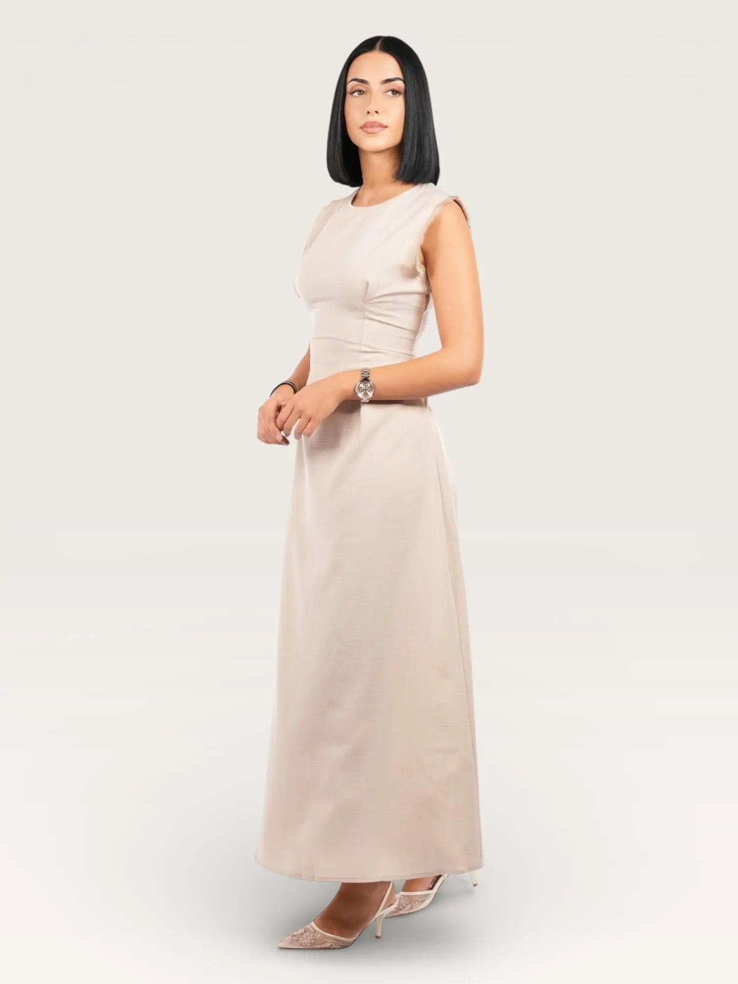 linen corset & kimono - beige