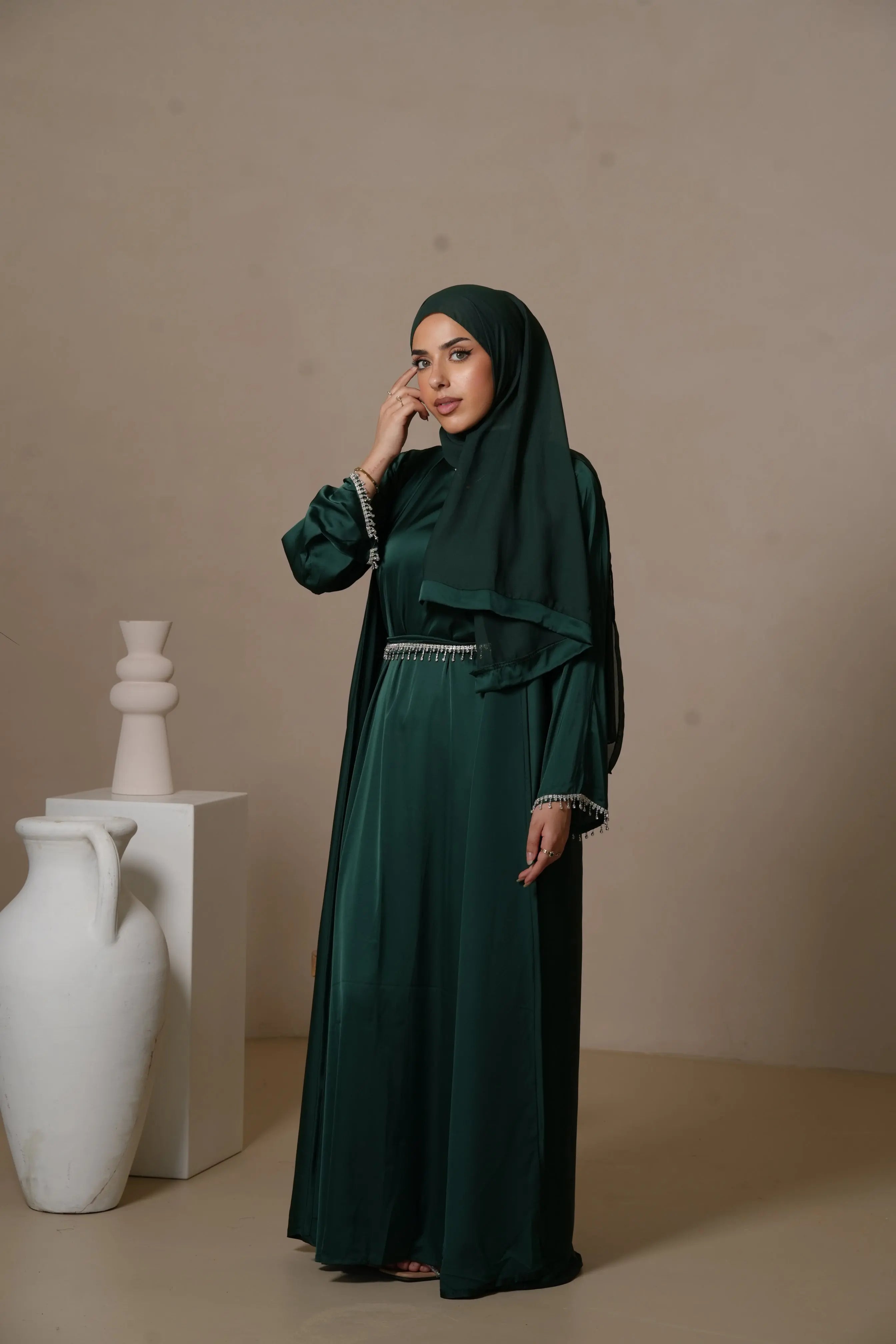 DXB Zara Abaya - Royal Green Losyana.Shop