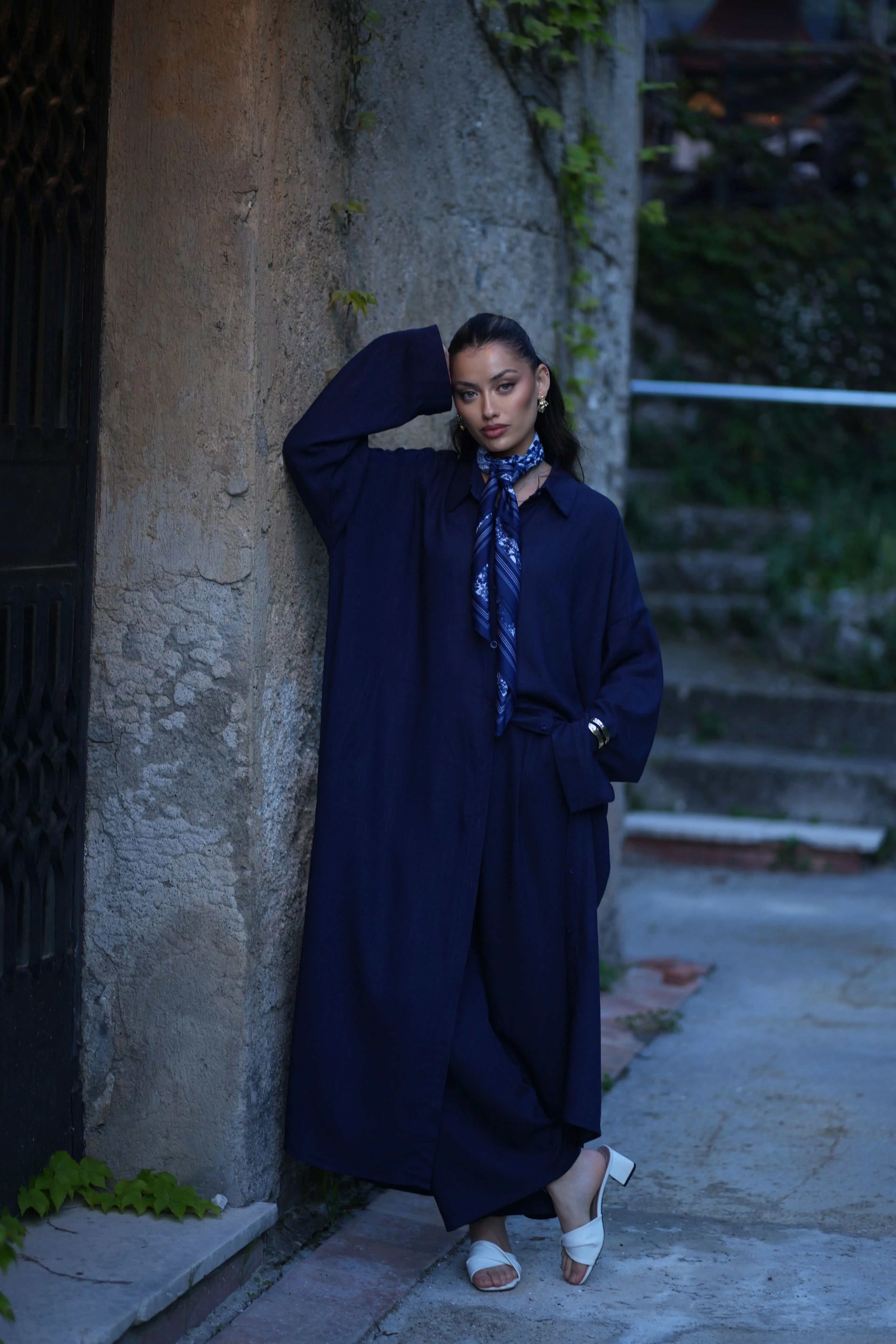 PALMA LINEN SET - NAVY - Losyana.Shop