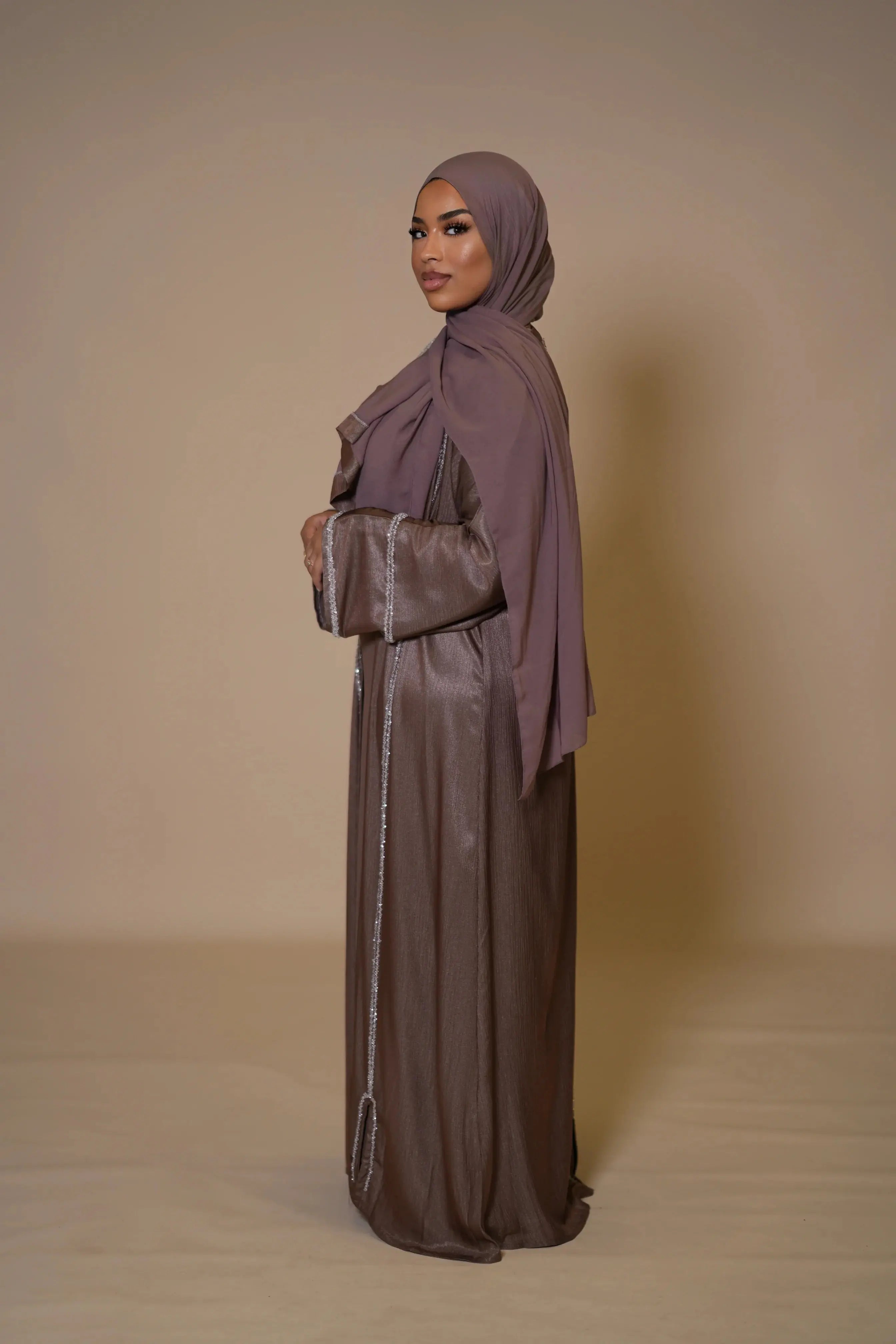 Brightstone shine Abaya - Mocca Losyana.Shop