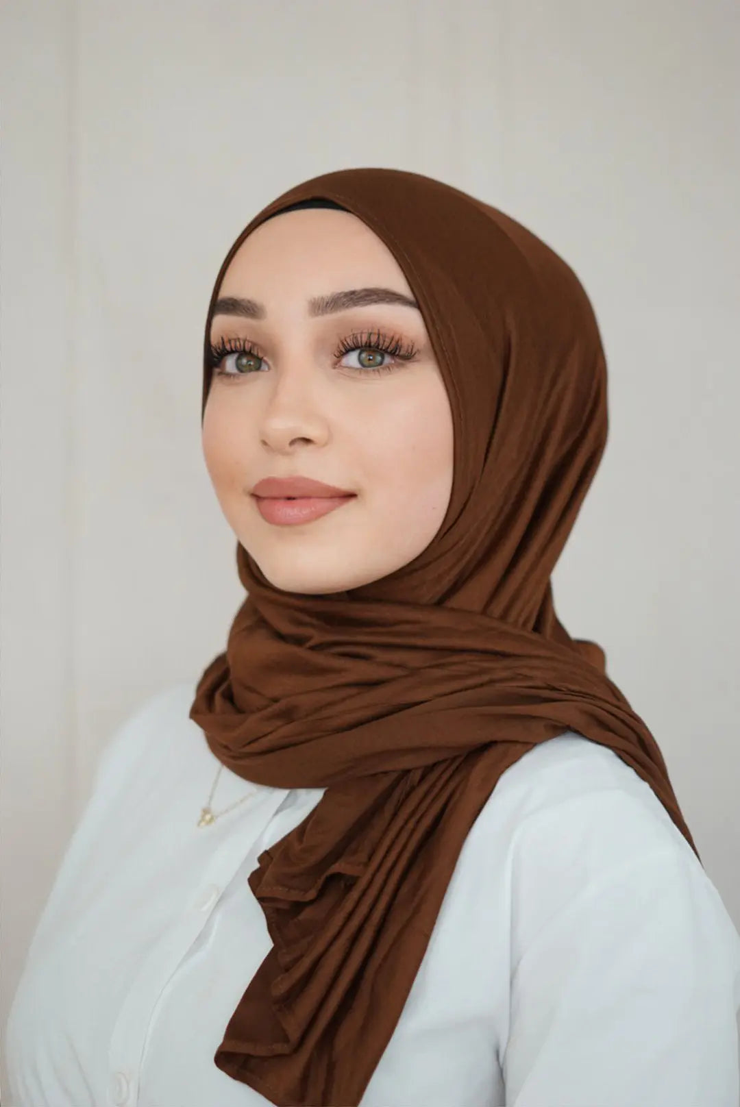 Jersey Hijab to go- brown Losyana.Shop