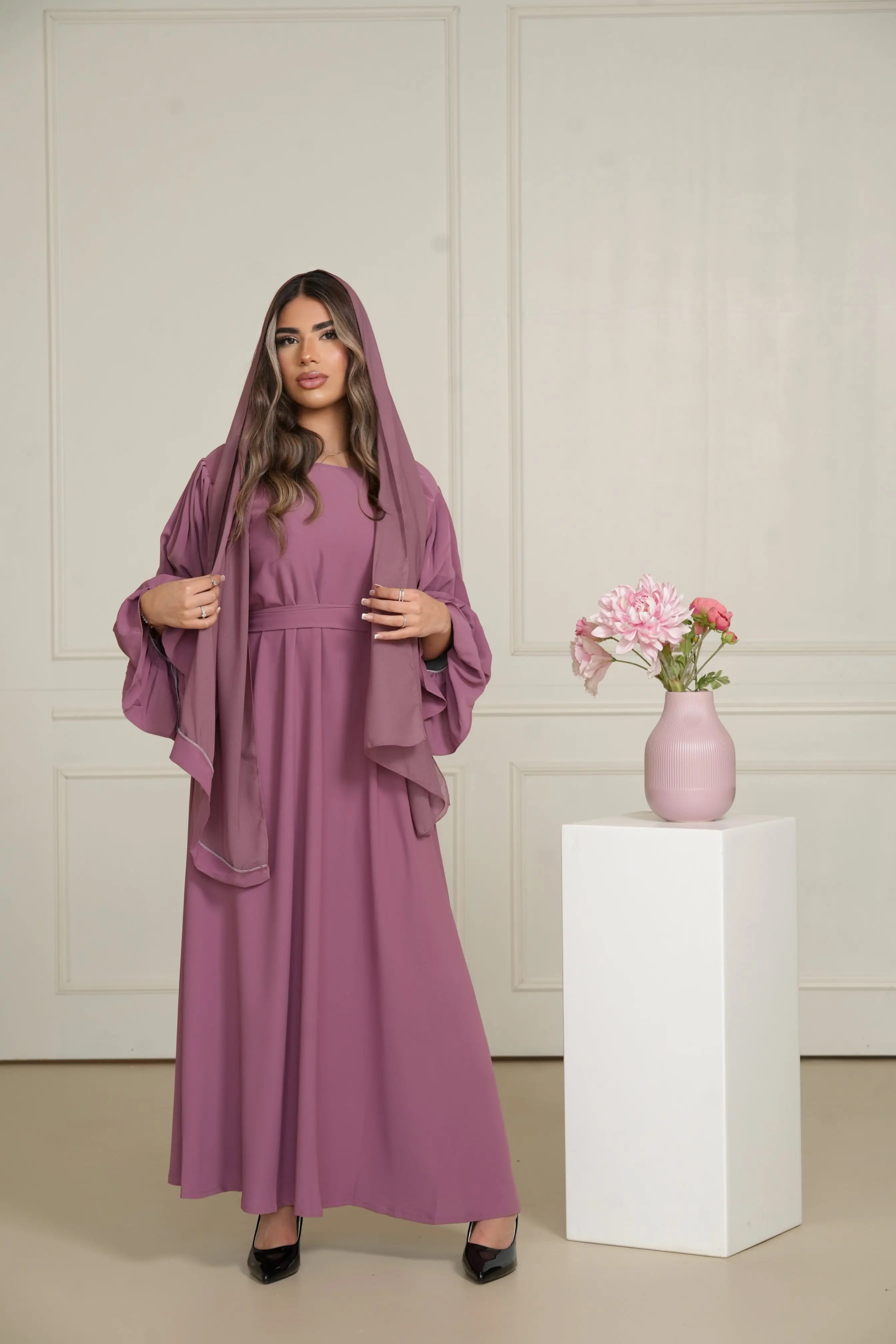 Daily Medine Abaya - Dark Rose Losyana.Shop