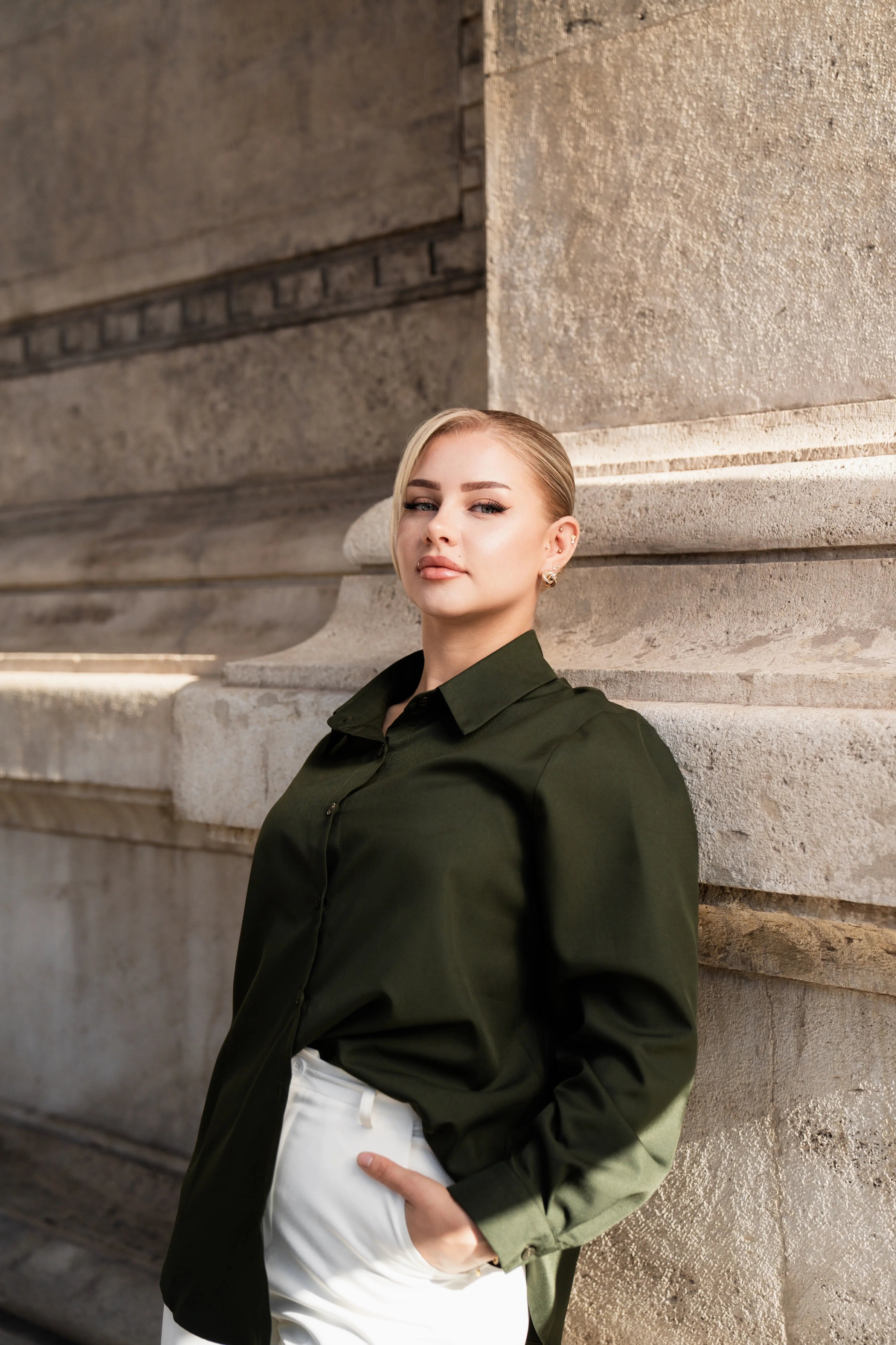 timeless blouse - khaki green Losyana.Shop