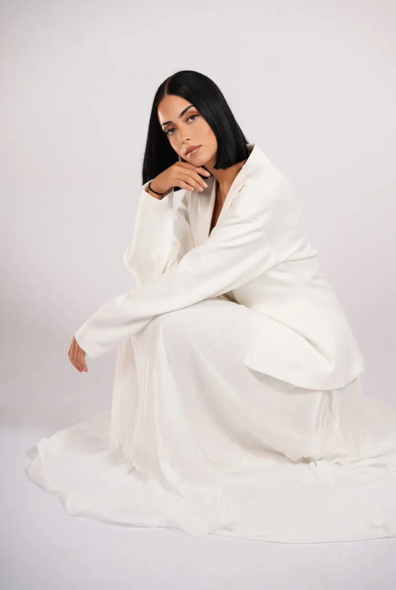 plisse skirt - white Losyana.Shop