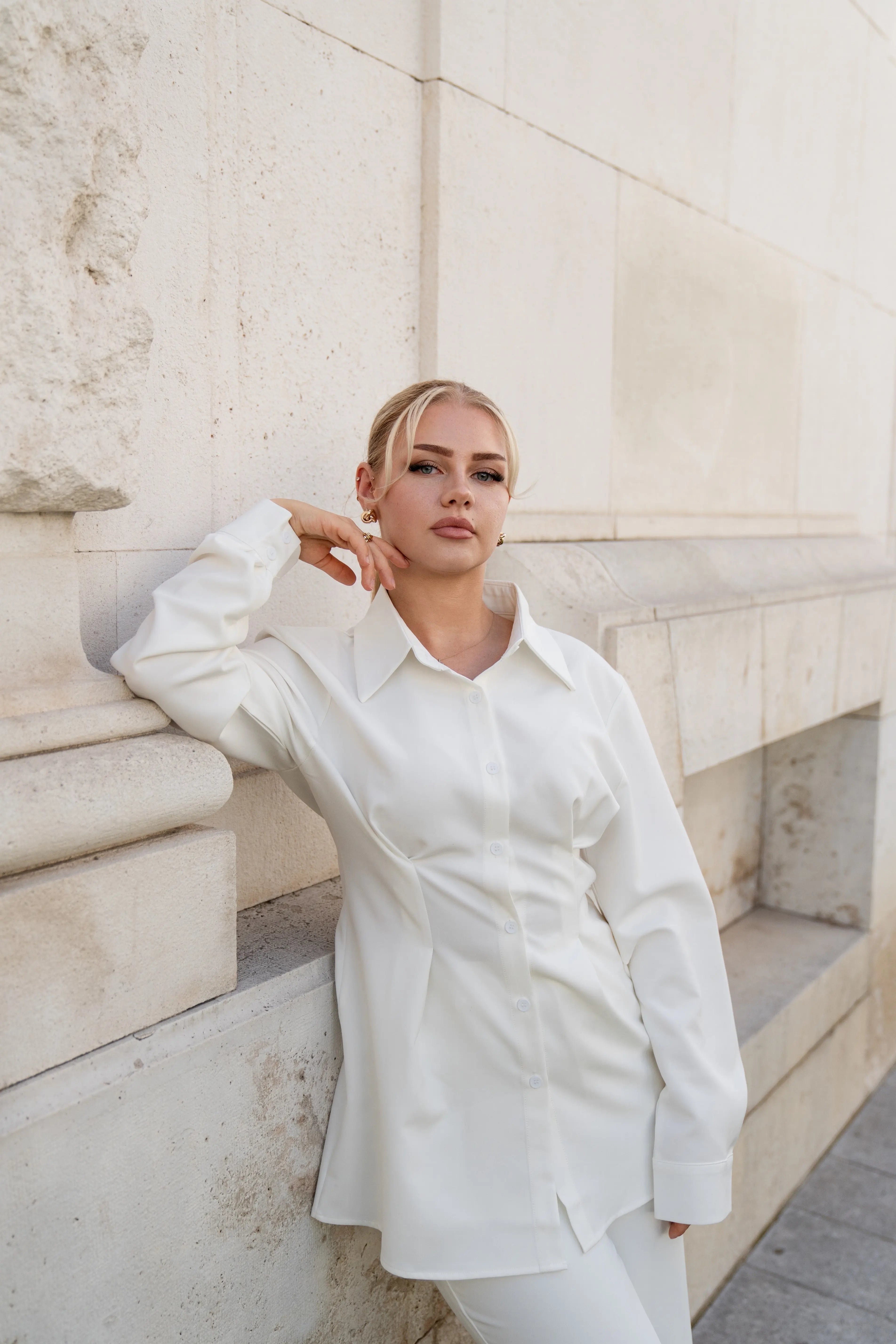 corset blouse - white Losyana.Shop