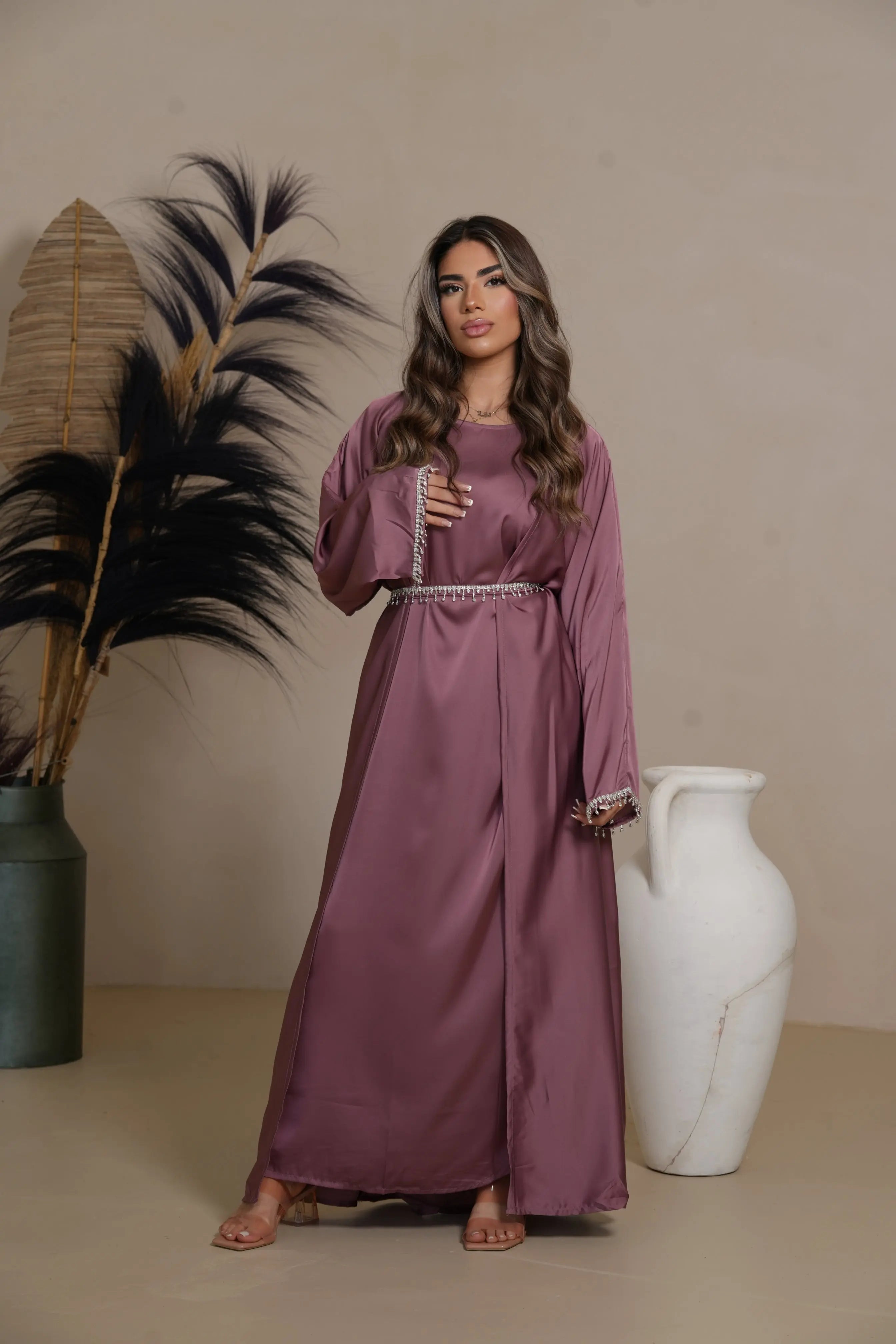 DXB Zara Abaya - Dark purple Losyana.Shop