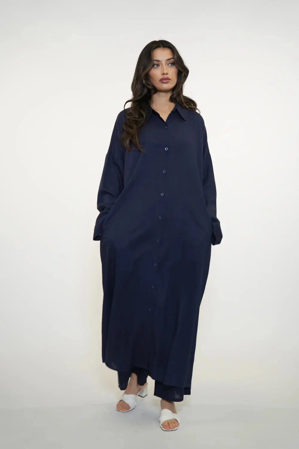 PALMA LINEN SET - NAVY Losyana.nl