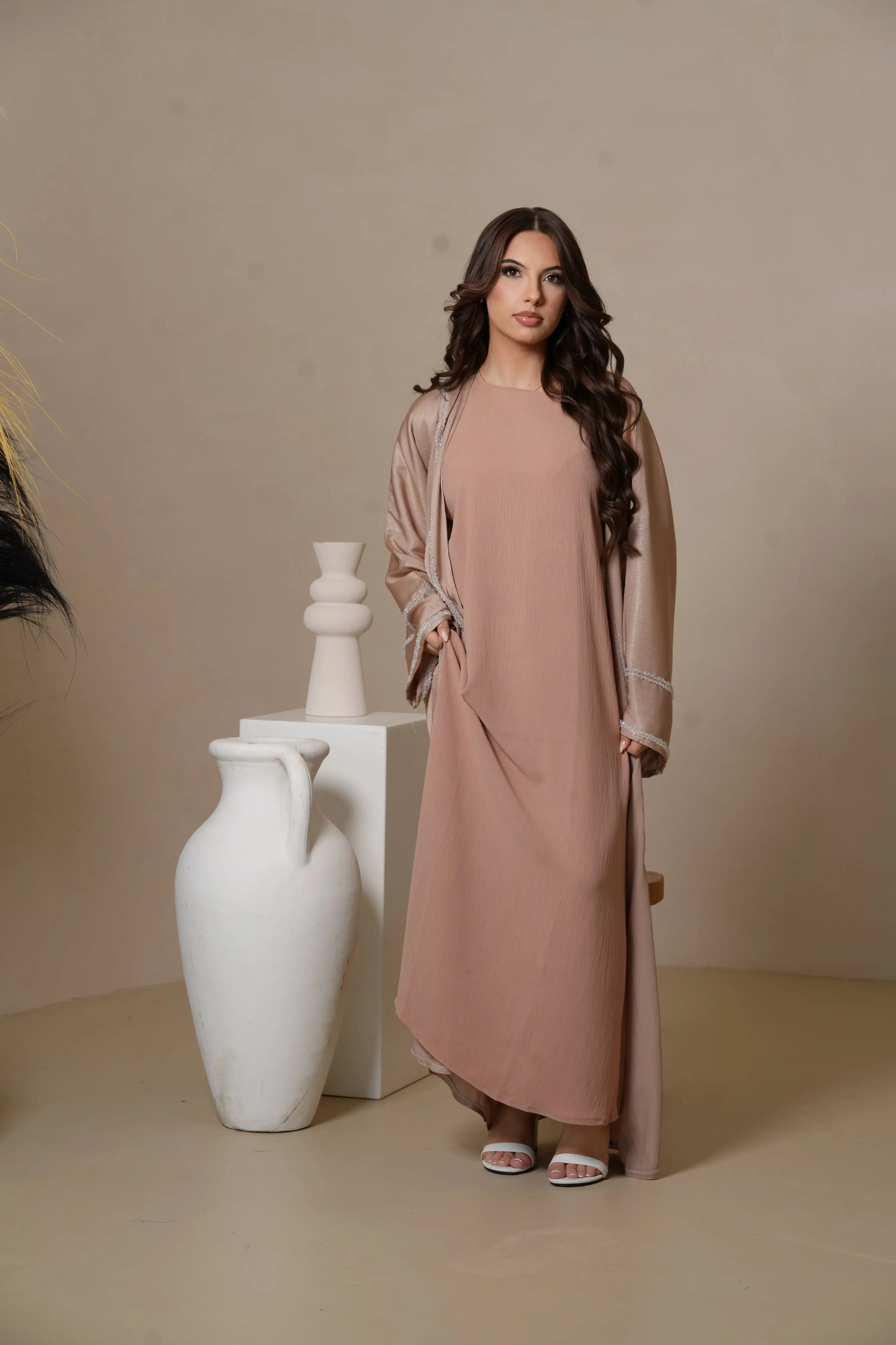 Brightstone shine Abaya -  Rose Gold Losyana.Shop
