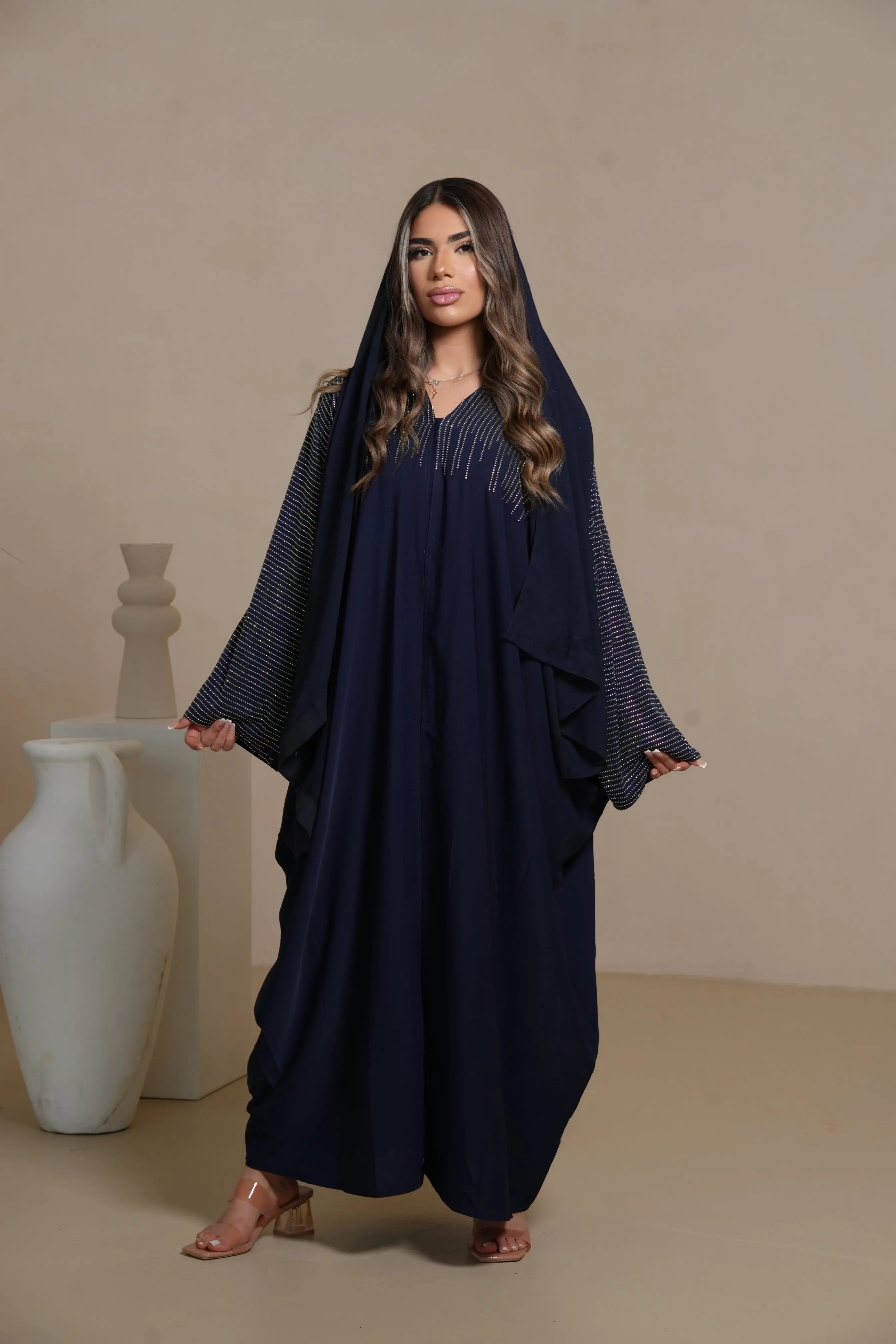 DXB Glitter Abaya - Royal Blue Losyana.Shop