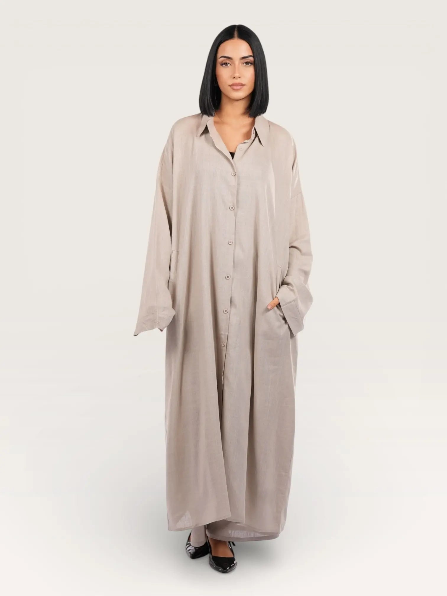 palma linen set - coata cream