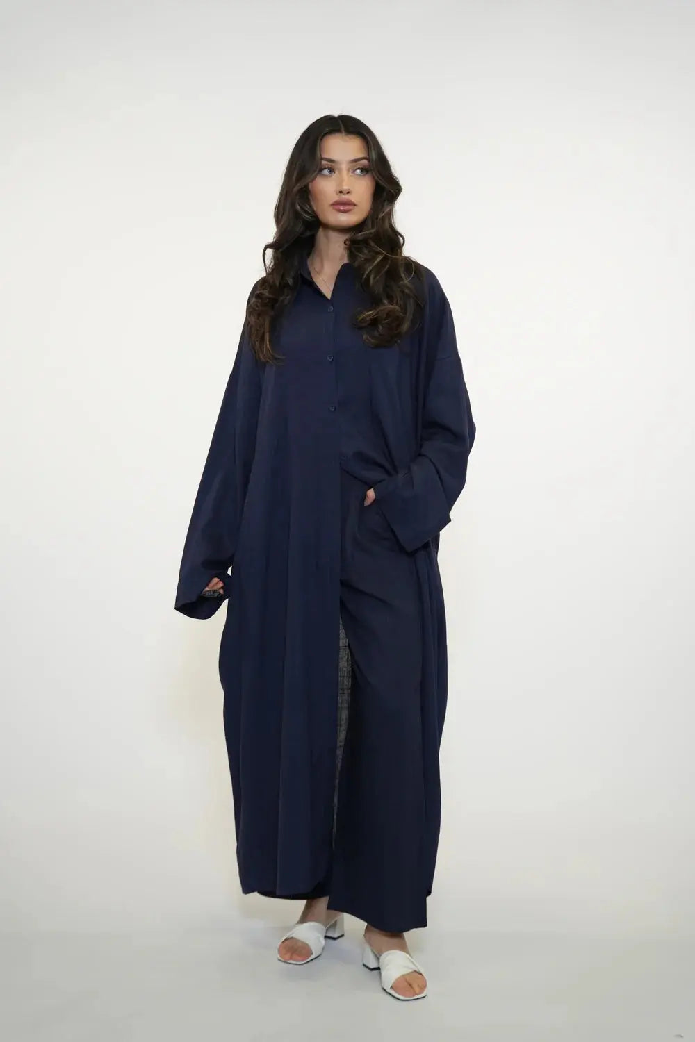 PALMA LINEN SET - NAVY Losyana.nl